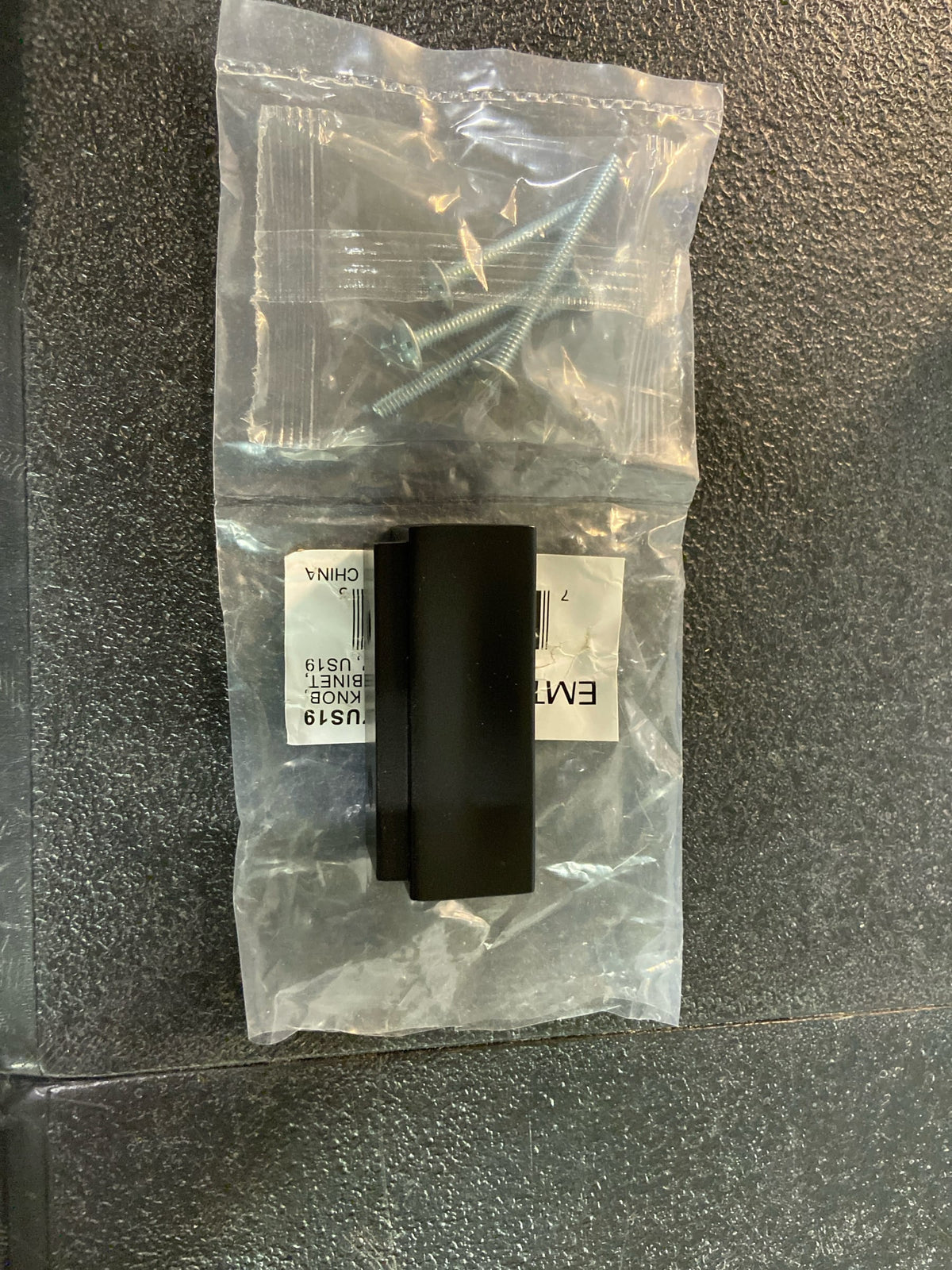 Emtek 86447US19 1 in CT Cinder Cab Knob, Flat Black