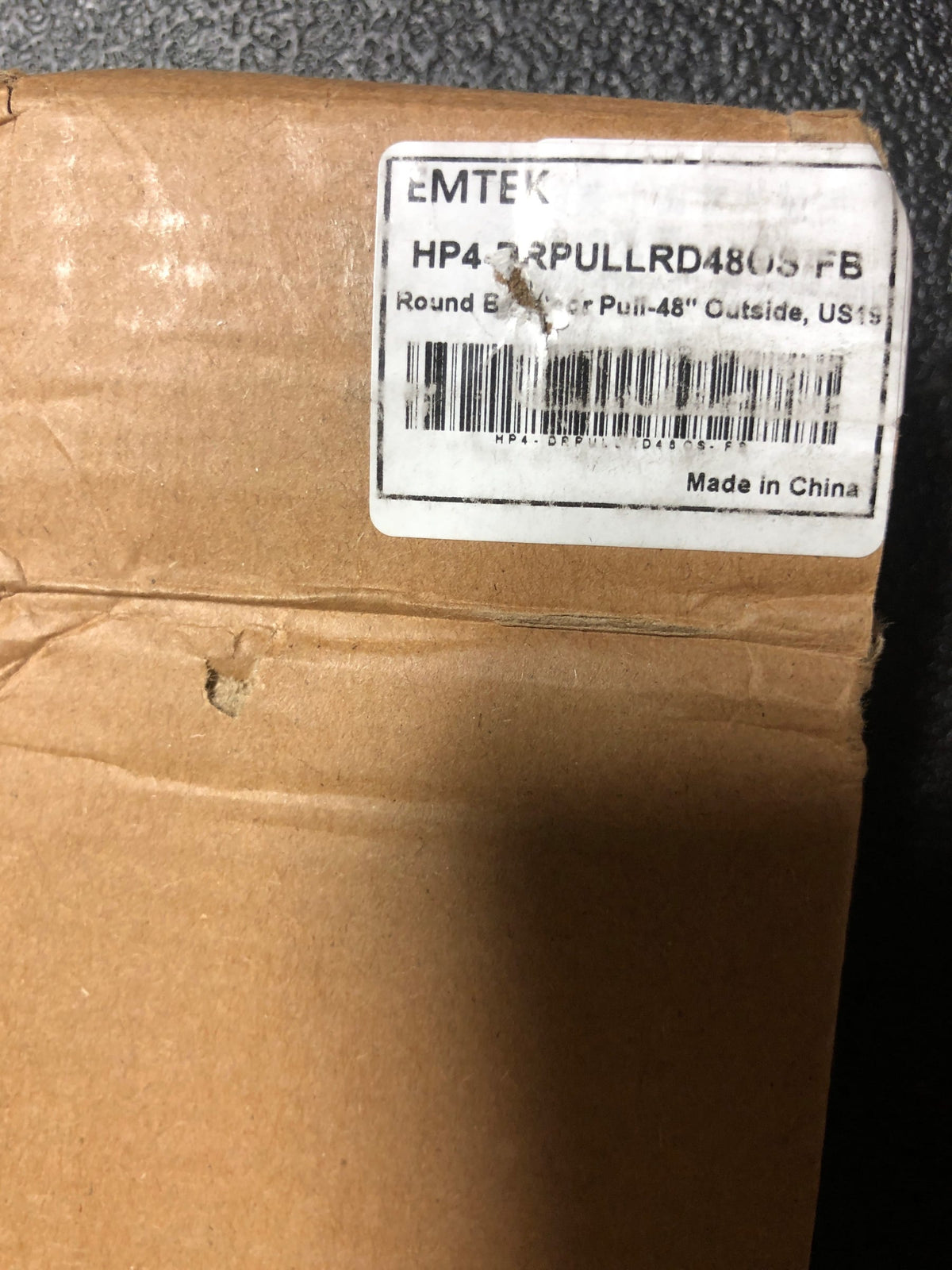 Emtek Products, Inc. EMT-86189-US19 Emtek 48" (1219mm) Stainless Steel Round Long Door Pull, 36" (914mm) Center-to-Center (Thru-Bolted, Flat Black)