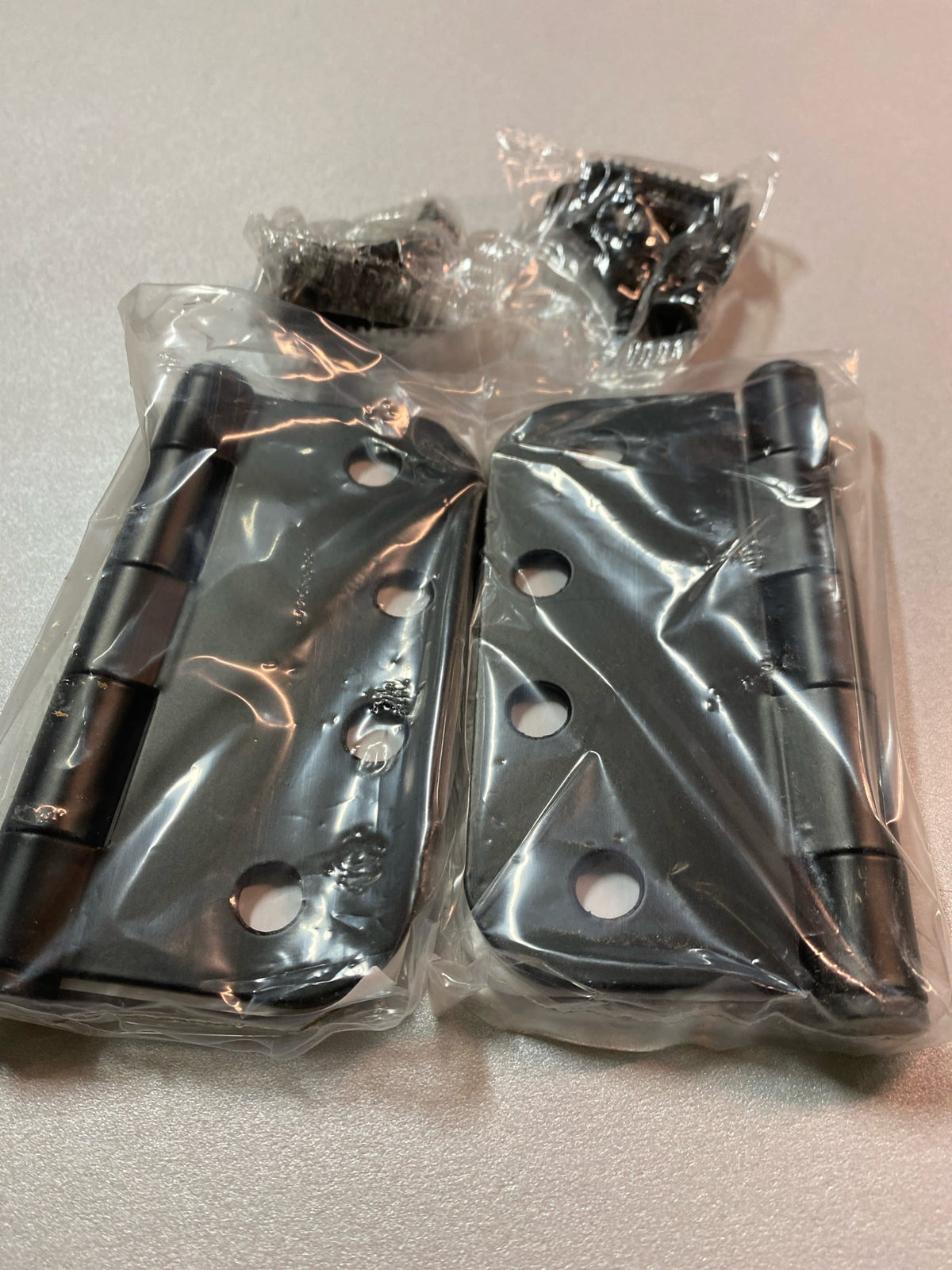 Emtek 92034US19 4" x 4" Plated Steel Heavy Duty 5/8" Radius Round Corner Plain Bearing Hinges - Pair - Flat Black