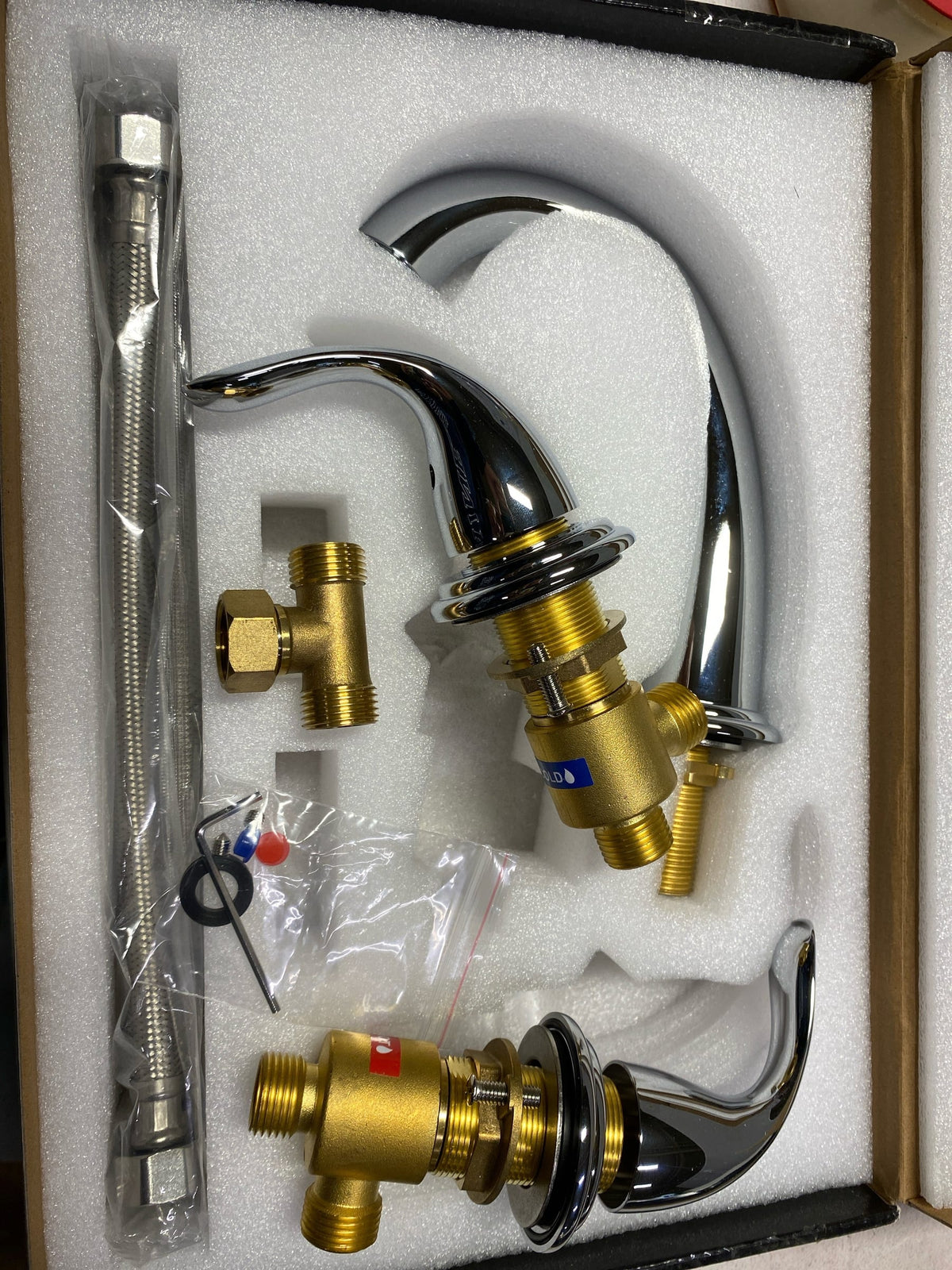 Sumerain S2142CS-HD Traditional Double Handle Tub Deck Mount Roman Tub Faucet with Corrosion Resistant in Chrome