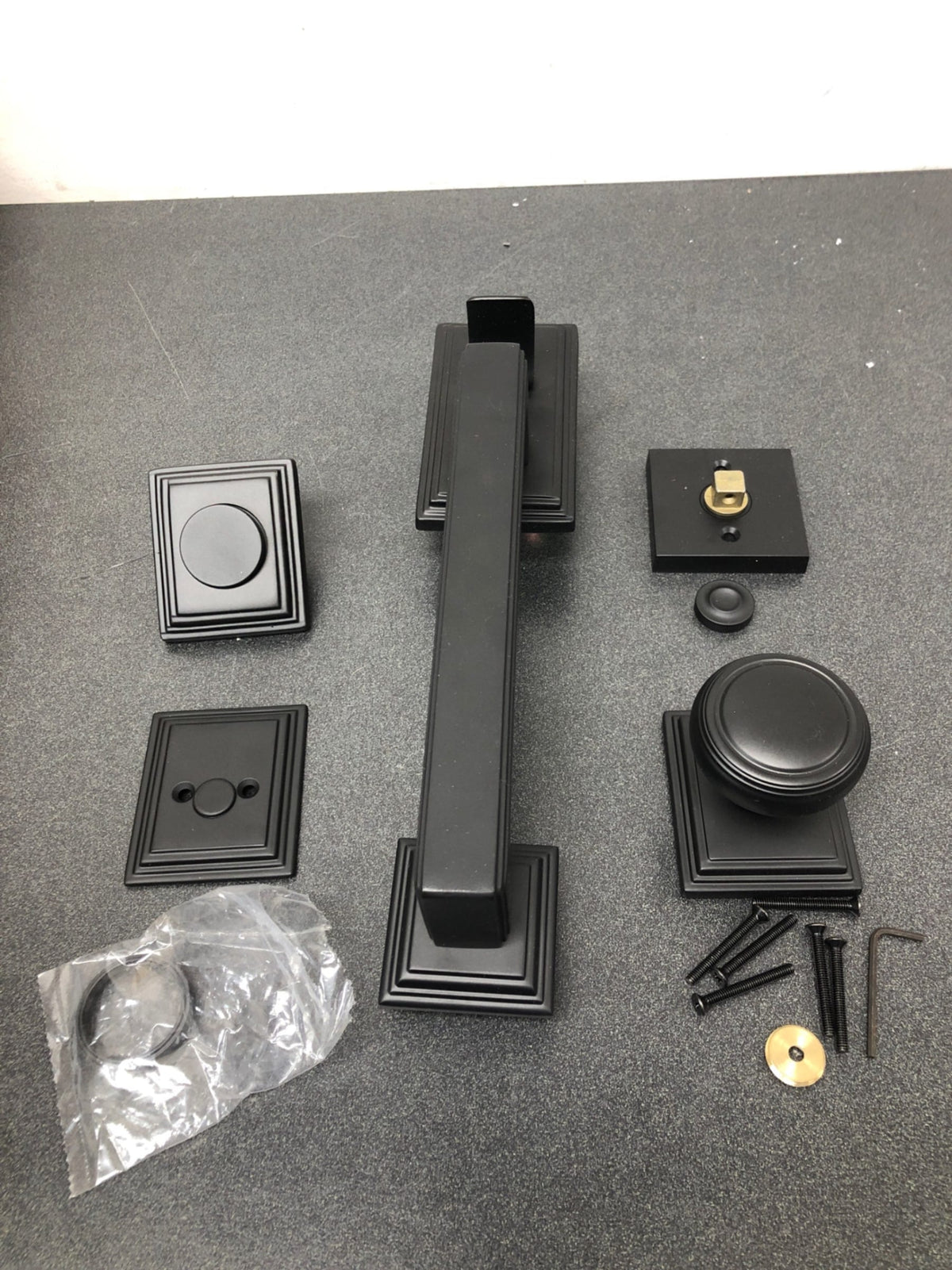 Emtek 4203US19 Hamden Full Dummy Handleset from the American Classic Collection - Flat Black