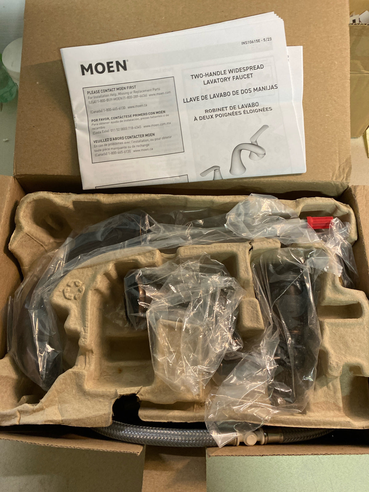 Moen TV6620ORB Brantford 1.2 GPM Widespread Bathroom Faucet with Rough-in Valve and Pop-Up Drain Assembly included - Oil Rubbed Bronze