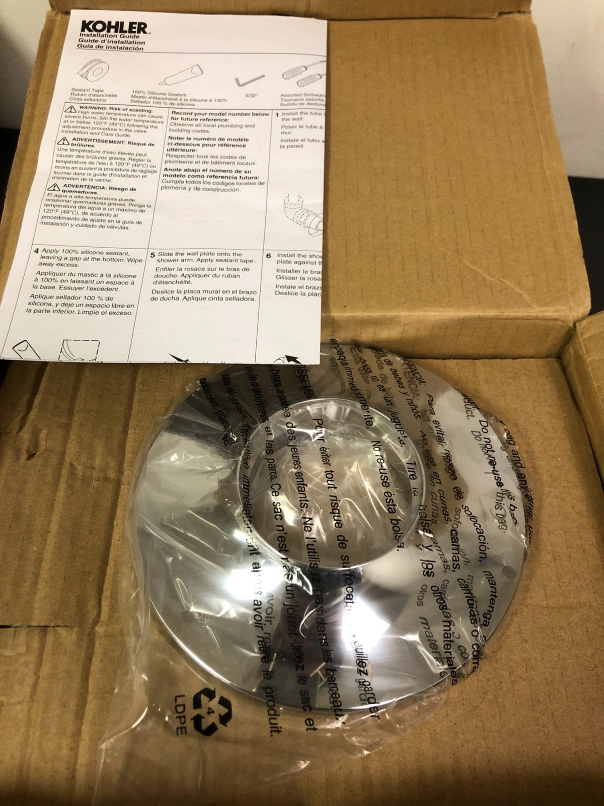 Kohler Tempered Tub and Shower Trim Package with 1.75 GPM Single Function Shower Head - Less Rough In - Polished Chrome