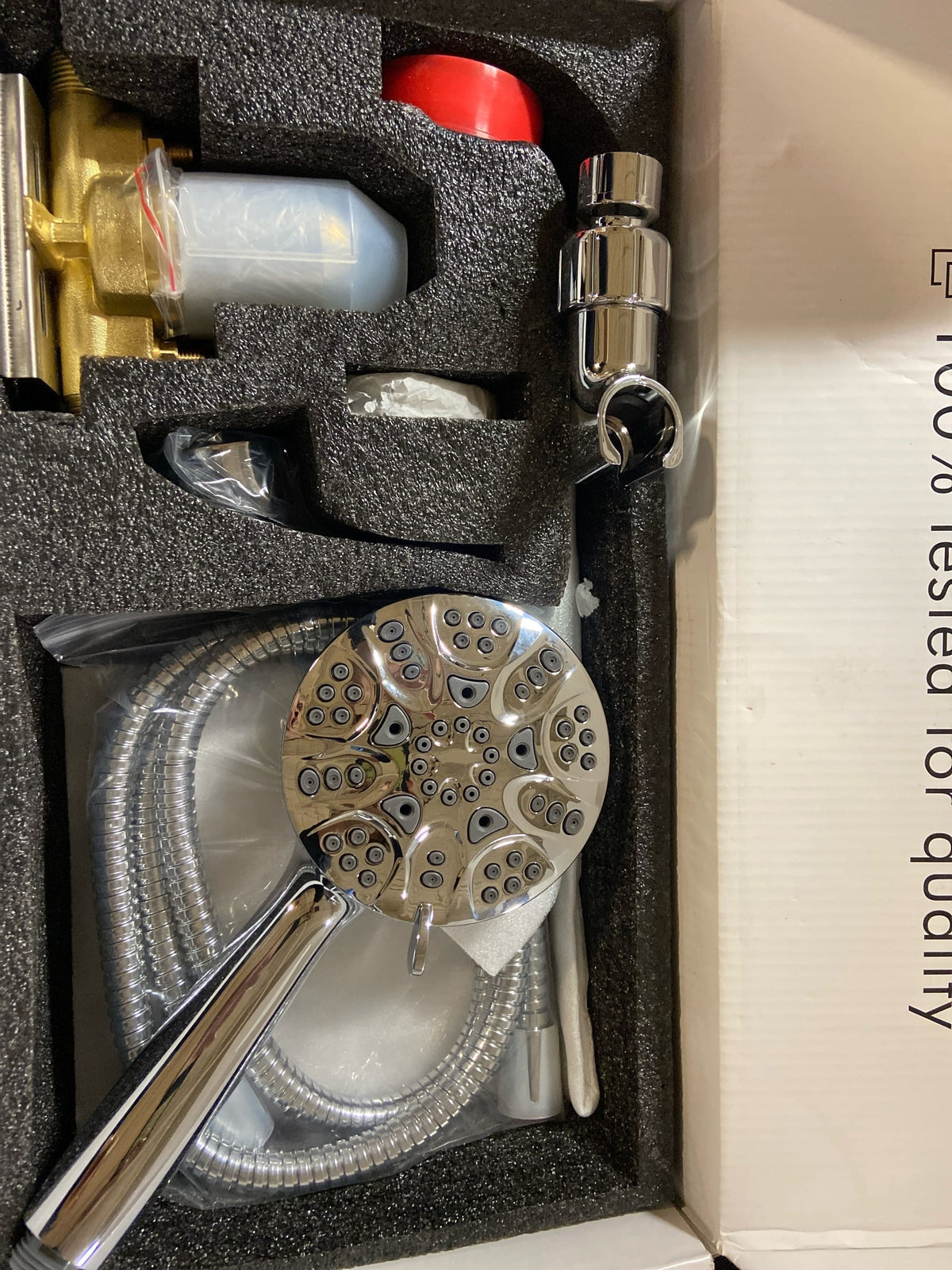 Bwe A-98021-C Single-Handle 6-Spray Shower Faucet Set Trim Kit 1.8 GPM with Valve Handheld Shower Head in Polished Chrome(1 Pack)