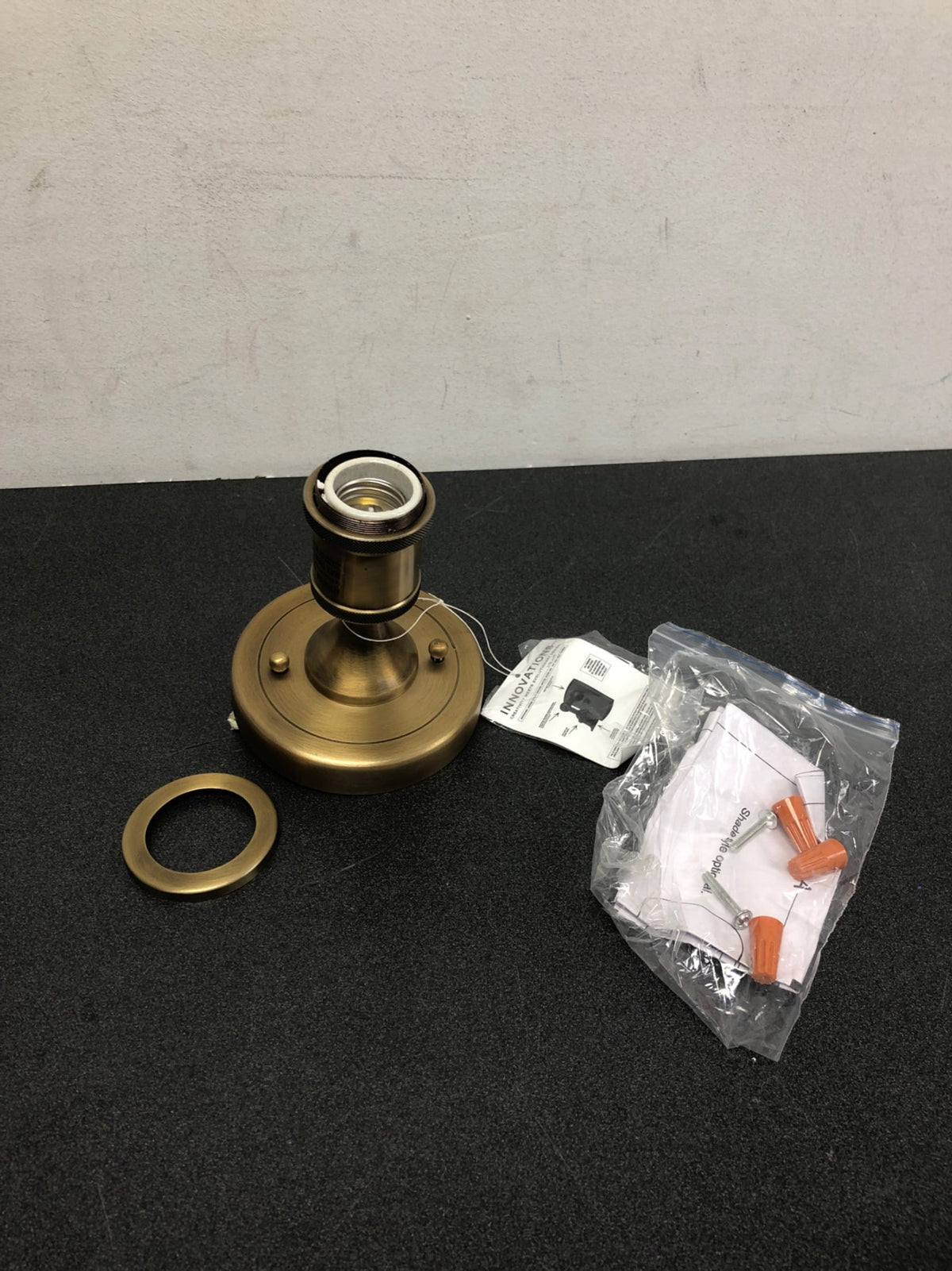 Innovations Lighting 516-1C-BB Bare Bulb 5" Wide Semi-Flush Ceiling Fixture - Brushed Brass