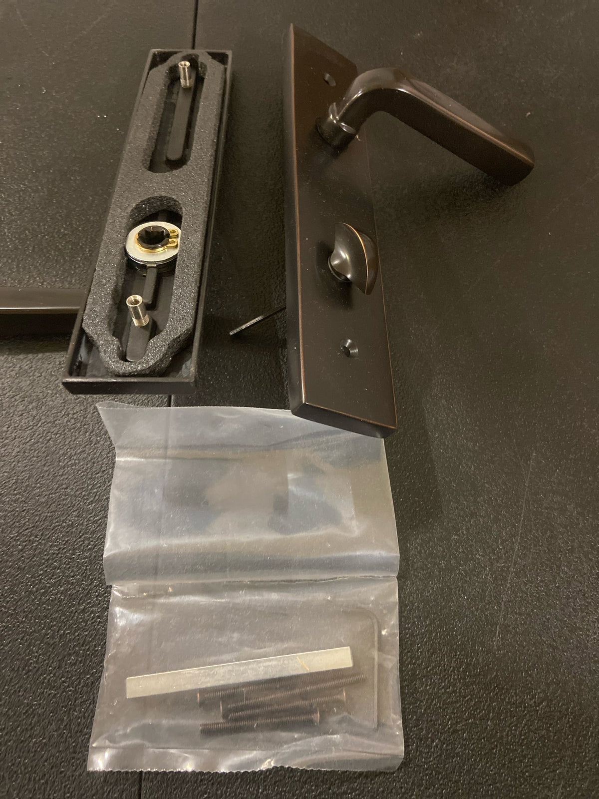 Emtek 14B3US10B RH Sion Lever Brass Modern Door Configuration 4 Thumbturn Multi Point Trim Lever Set with American Cylinder Above Handle - Oil Rubbed Bronze