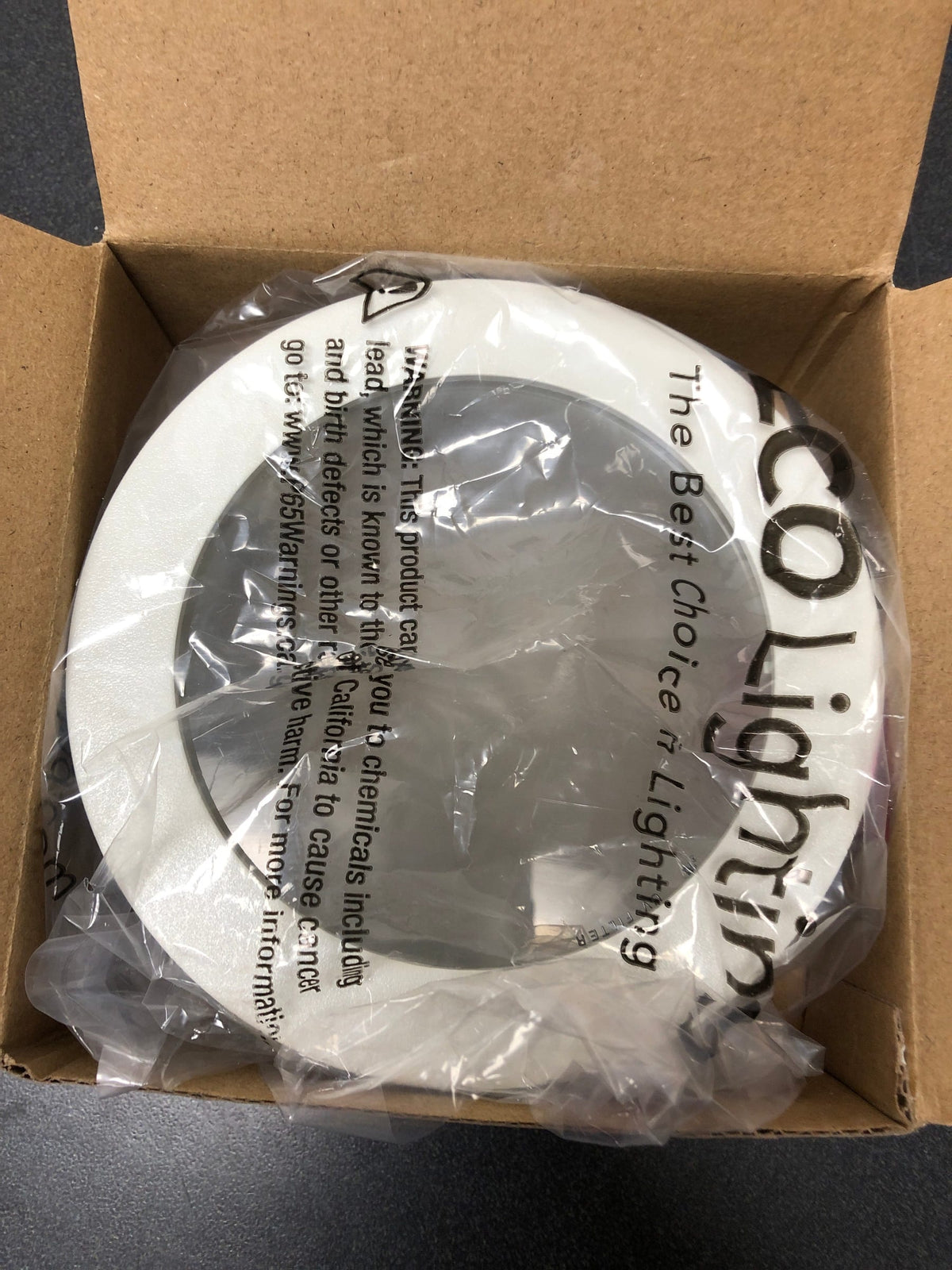 Elco EL912SH 4" White Lexan Shower Trim with Frosted Lens - White