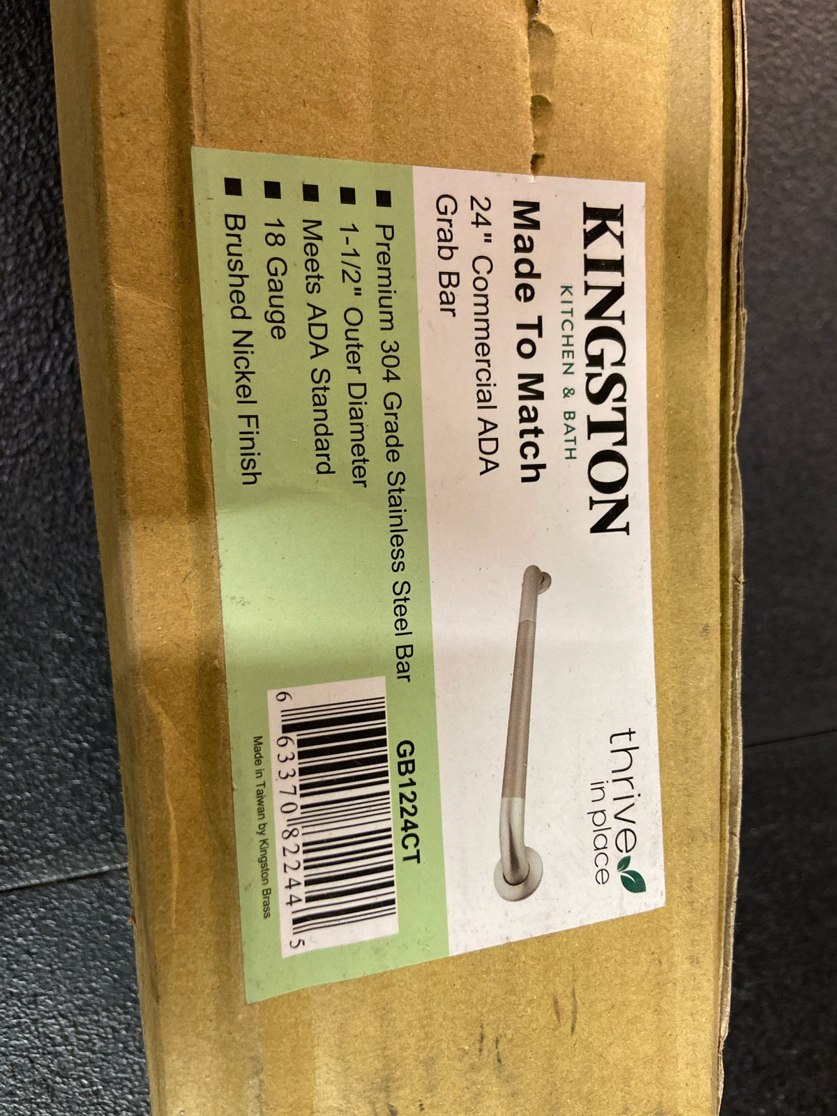 Kingston Brass GB1224CT Designer Trimscape Concealed Flange Textured ADA 24-Inch Grab Bar with 1.5-Inch Outer Diameter, Stainless Steel
