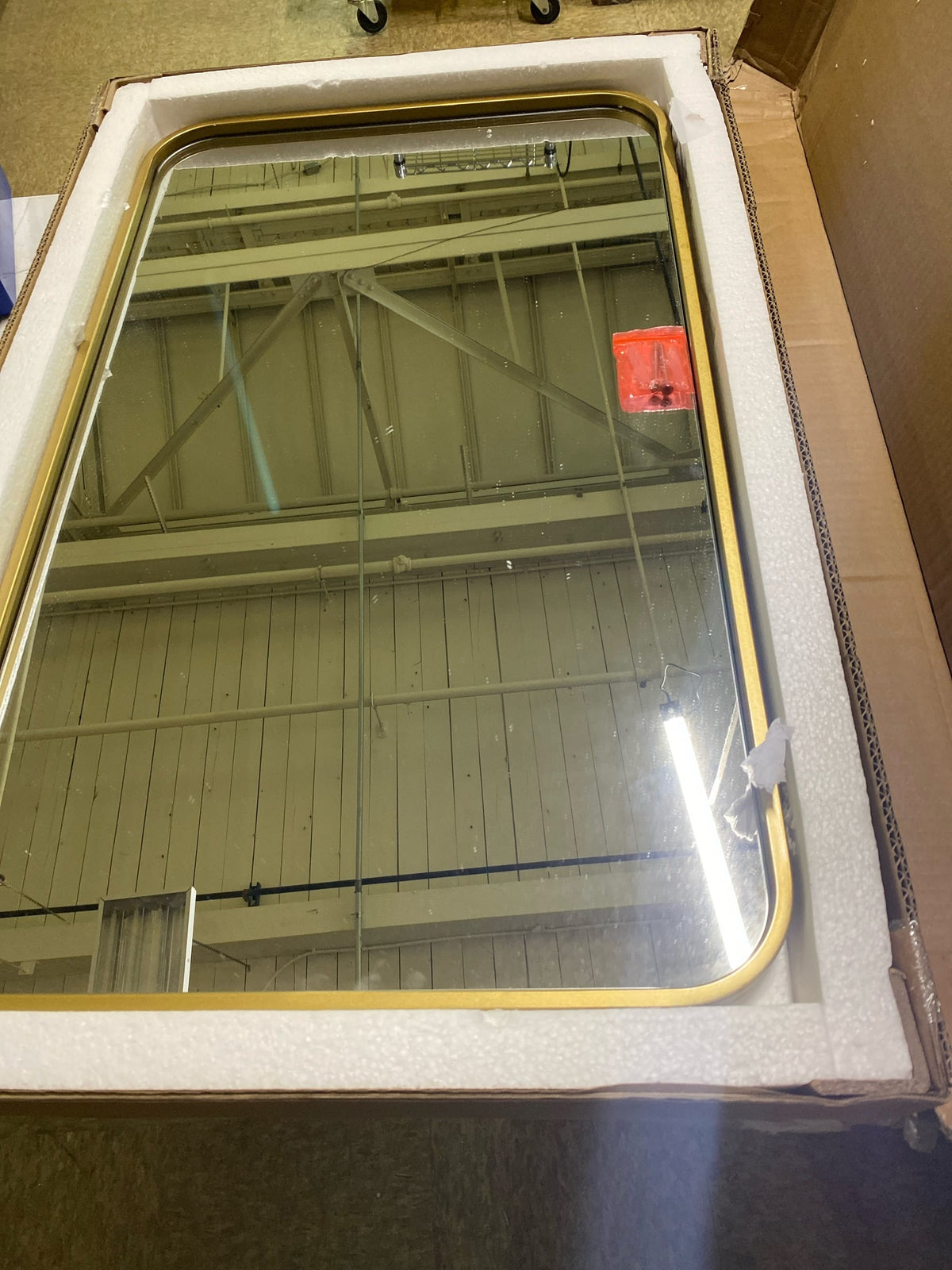 Elegant Lighting MR801830BR Evermore 18" W x 30" H Contemporary Rectangular Metal Framed Bathroom Wall Mirror - Brass