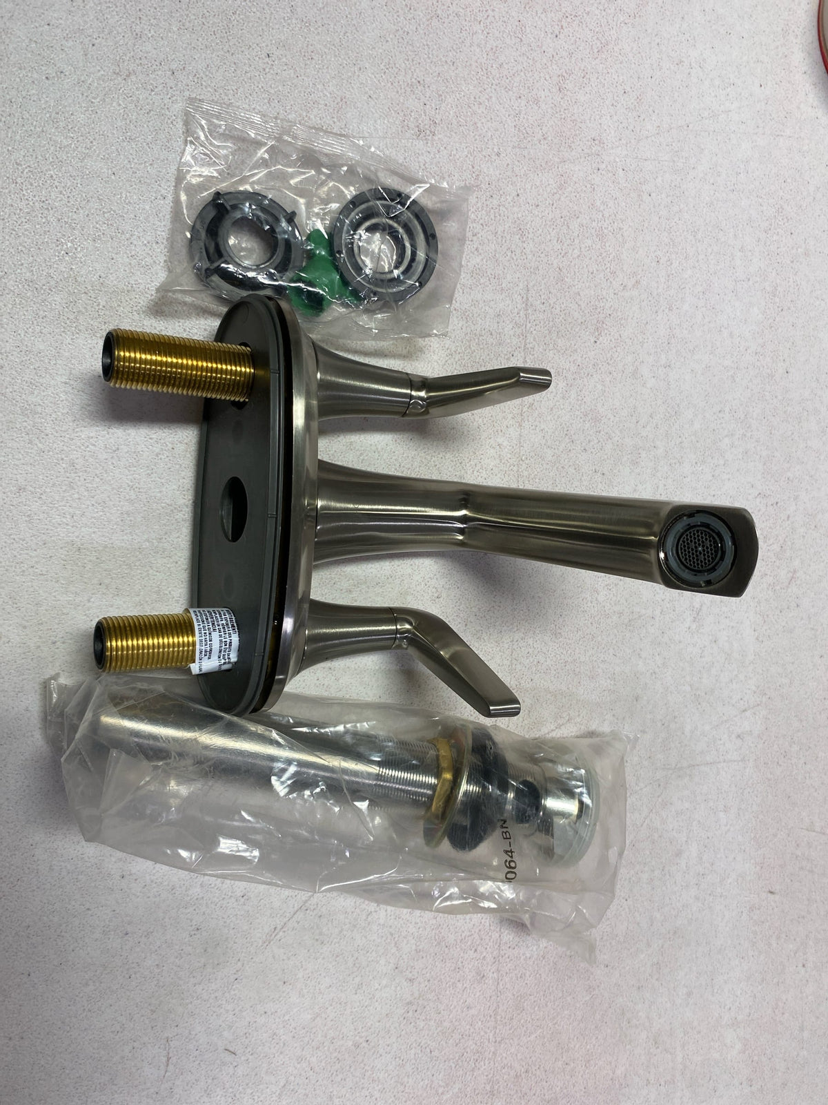 Kohler K-22021-4-BN Tempered 1.2 GPM Centerset Bathroom Faucet with Pop-Up Drain Assembly - Vibrant Brushed Nickel
