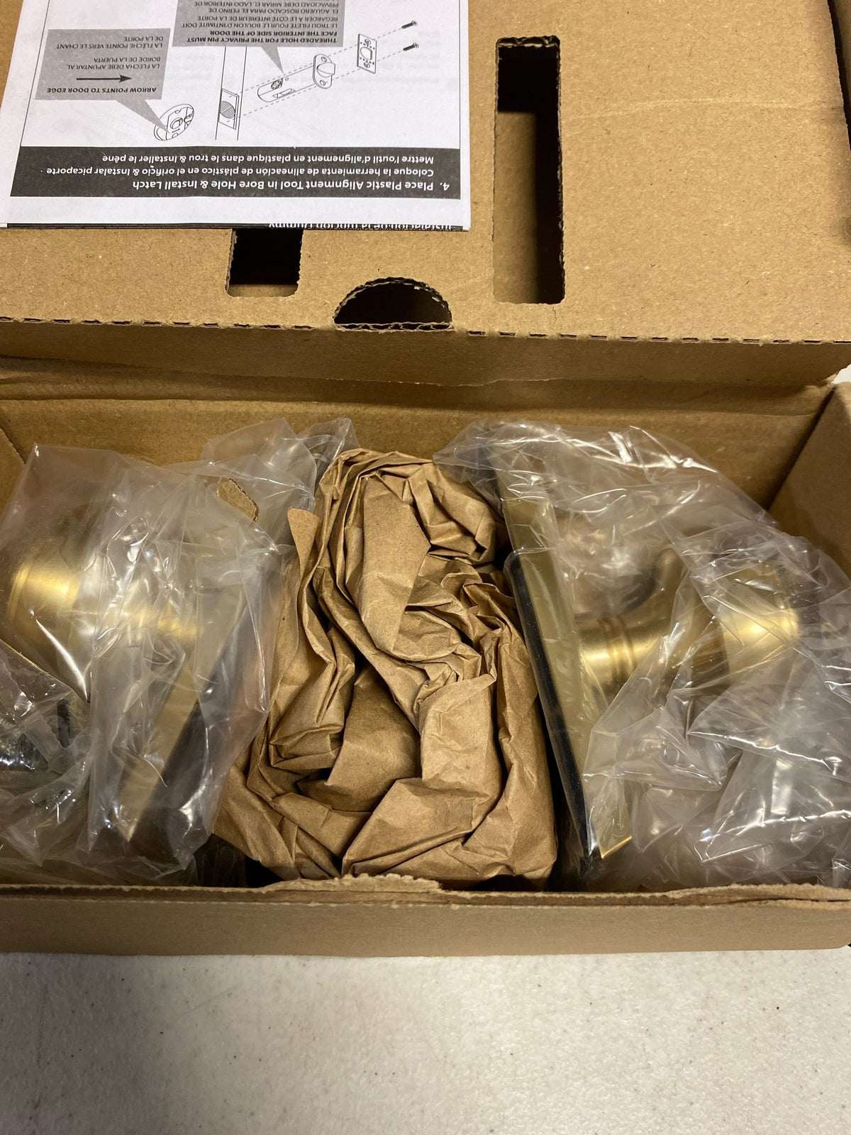 Emtek 8521NWUS4 Norwich Non-Turning Two-Sided Dummy Door Knob Set with Rectangular Rose from the Brass Classic Collection - Satin Brass