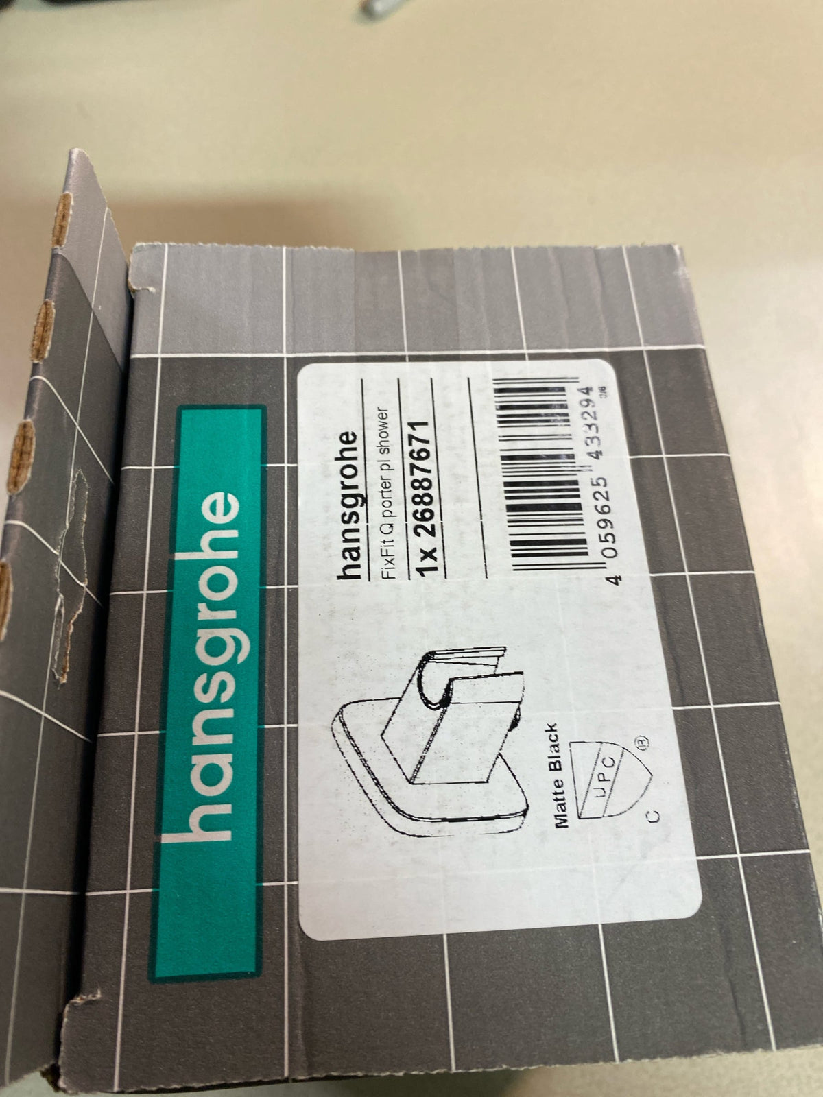 hansgrohe Handheld Shower Wall Outlet 1/2-inch Thread Connection in Matte Black, 26887671