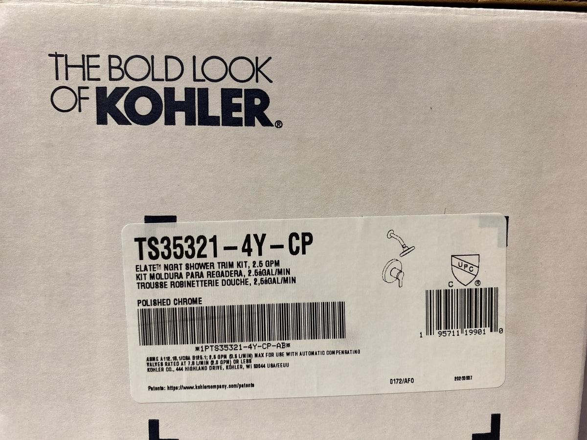 Kohler K-TS35321-4Y-CP Elate Shower Only Trim Package with 2.5 GPM Single Function Shower Head - Polished Chrome