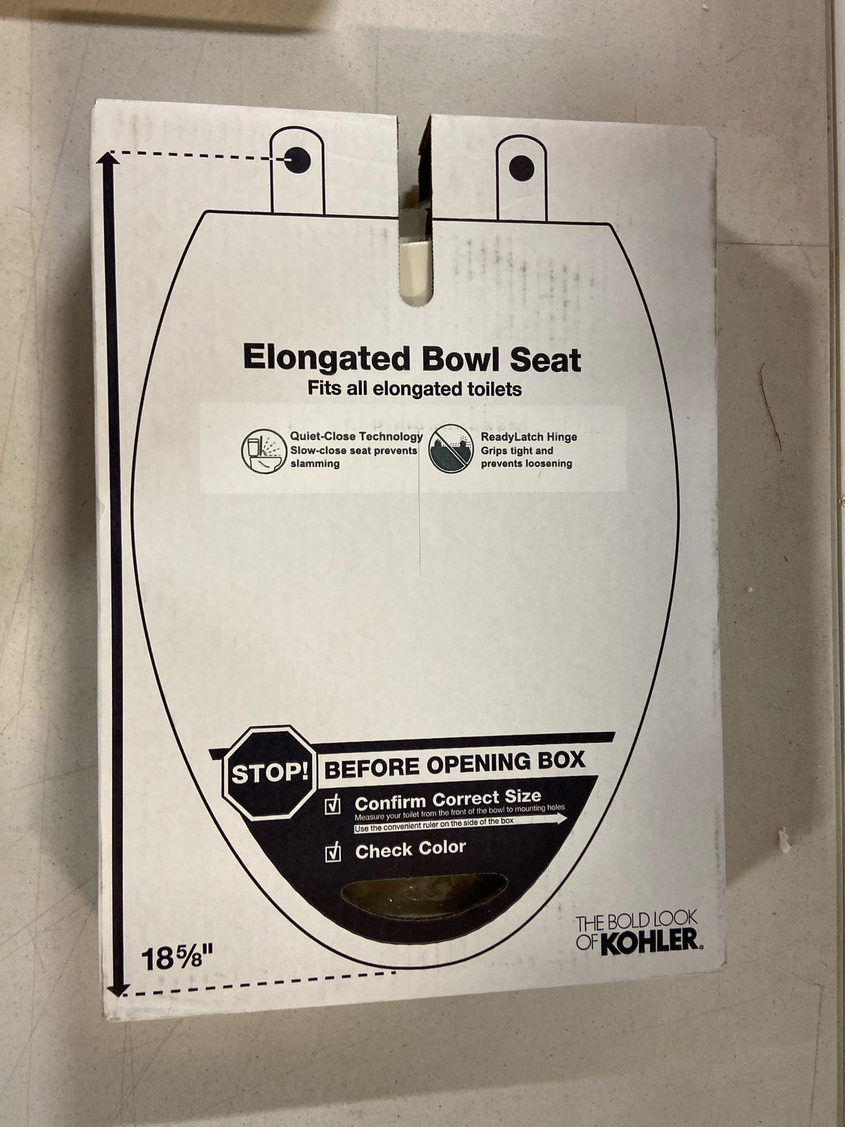 Kohler K-4636-RL-96 Cachet Elongated Closed-Front Toilet Seat with Soft Close and Quick Release - Biscuit