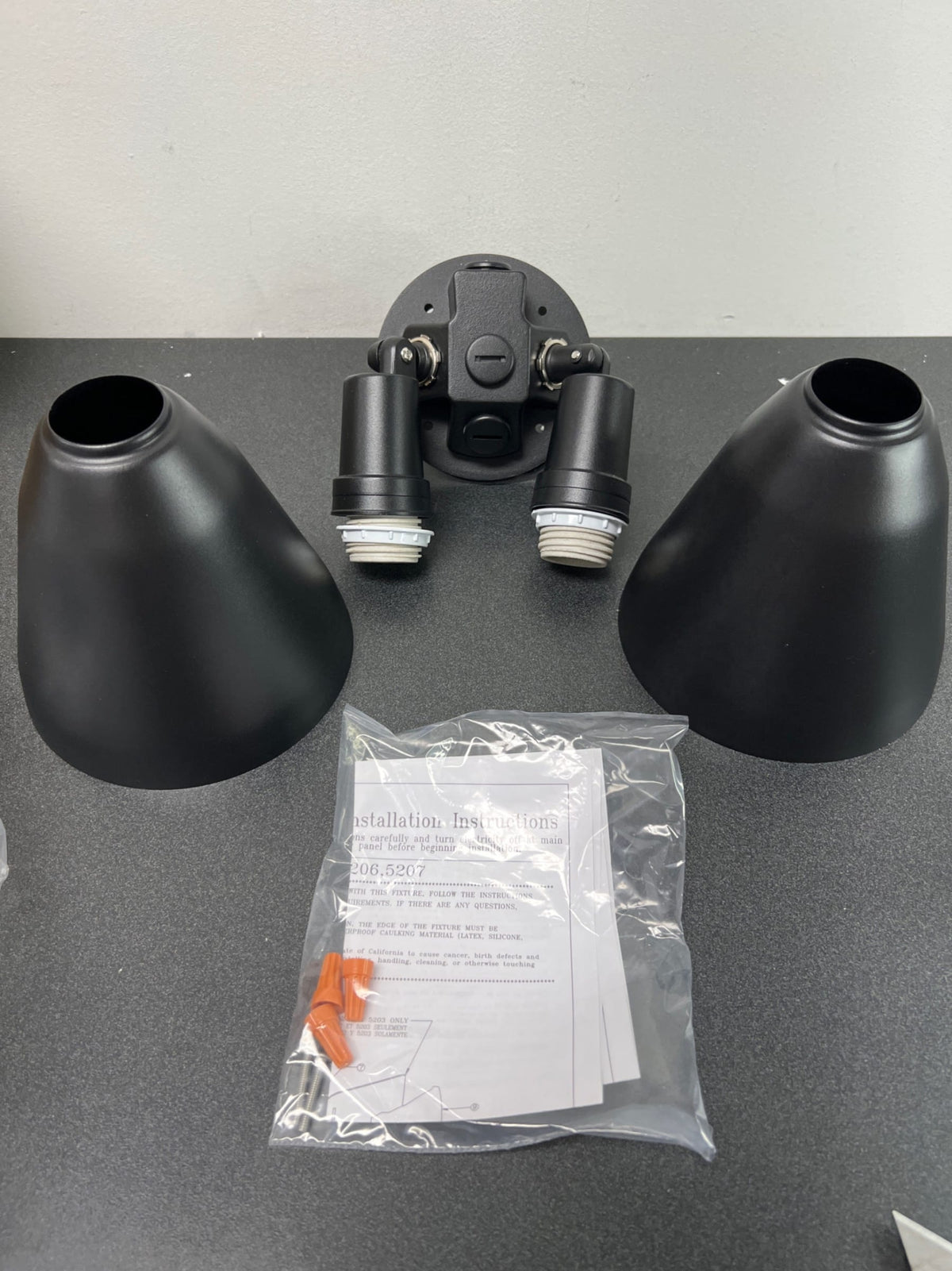 Progress Lighting P5203-31 2 Light Dual Head Flood Light with Metal Adjustable Shades - Black