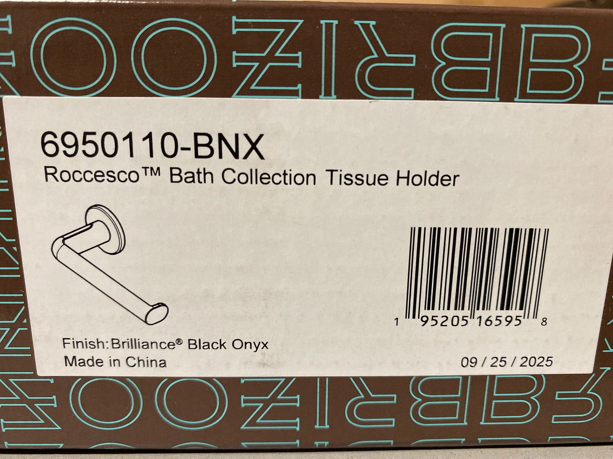 Brizo 6950110-BNX Roccesco Wall Mounted Euro Toilet Paper Holder - Brilliance Black Onyx