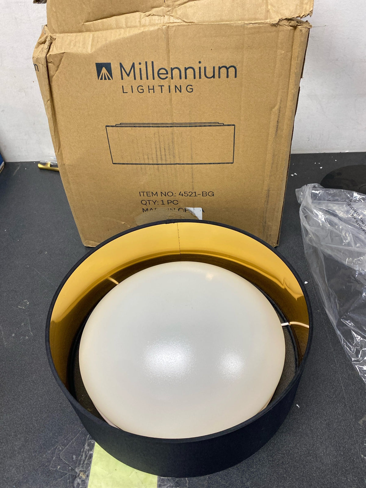 Millennium Lighting 4521-BG Rosata 12" Wide LED Flush Mount Drum Ceiling Fixture - Burnished Gold