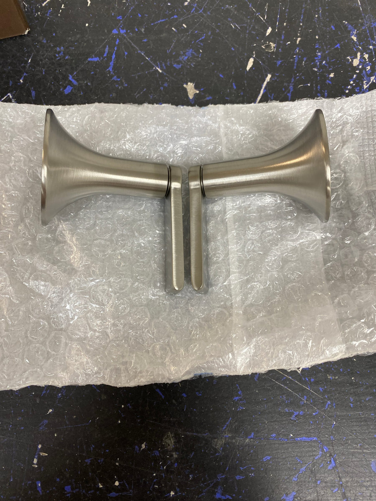 Signature Hardware SHLZWSLEVZBN Lentz Lever Handle Kit Only - Brushed Nickel