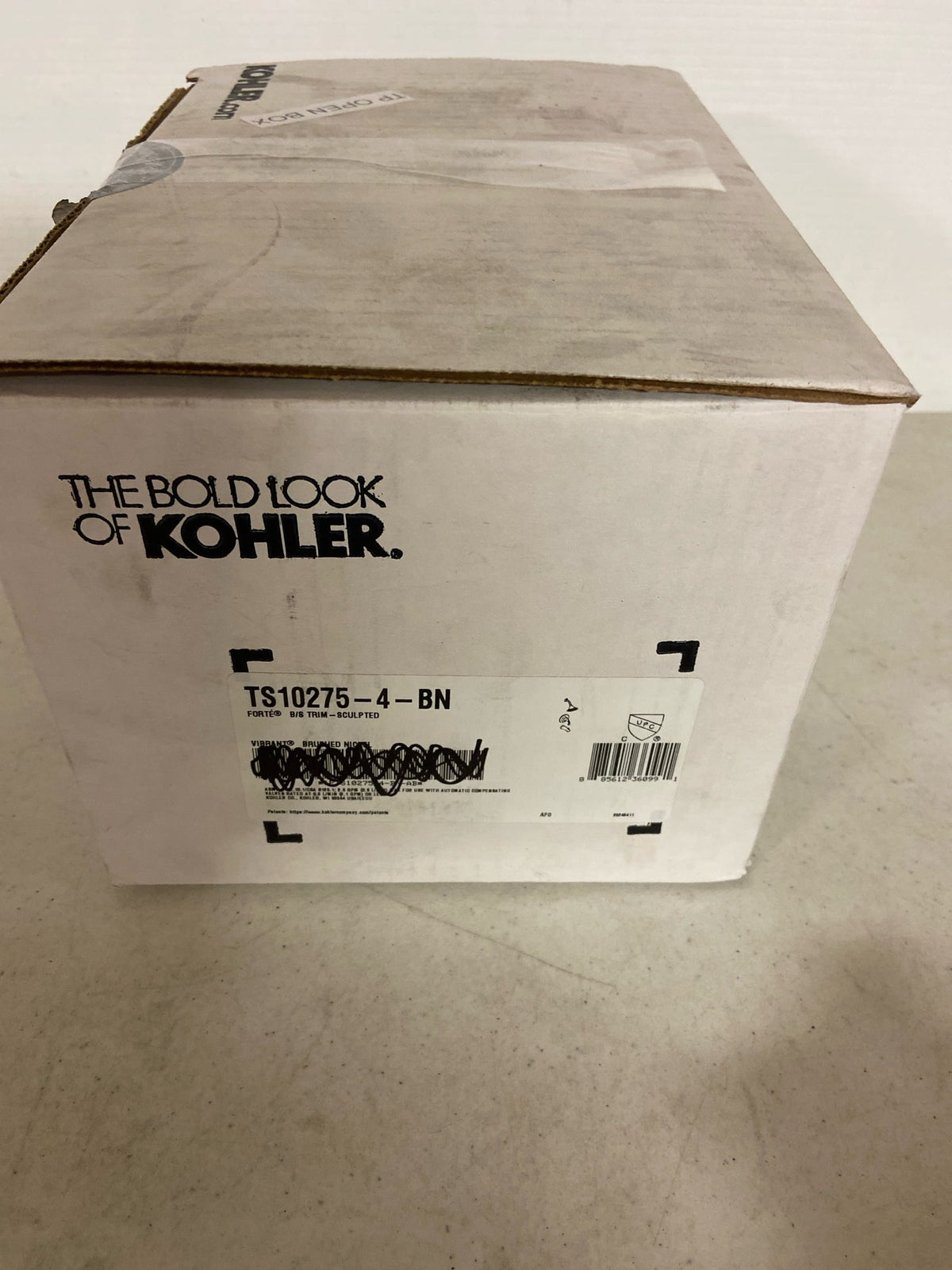 Kohler TS10275-4-BN Forte Sculpted Rite-Temp Bath & Shower Valve Trim with Slip-Fit Spout & 2.5 Gpm Showerhead