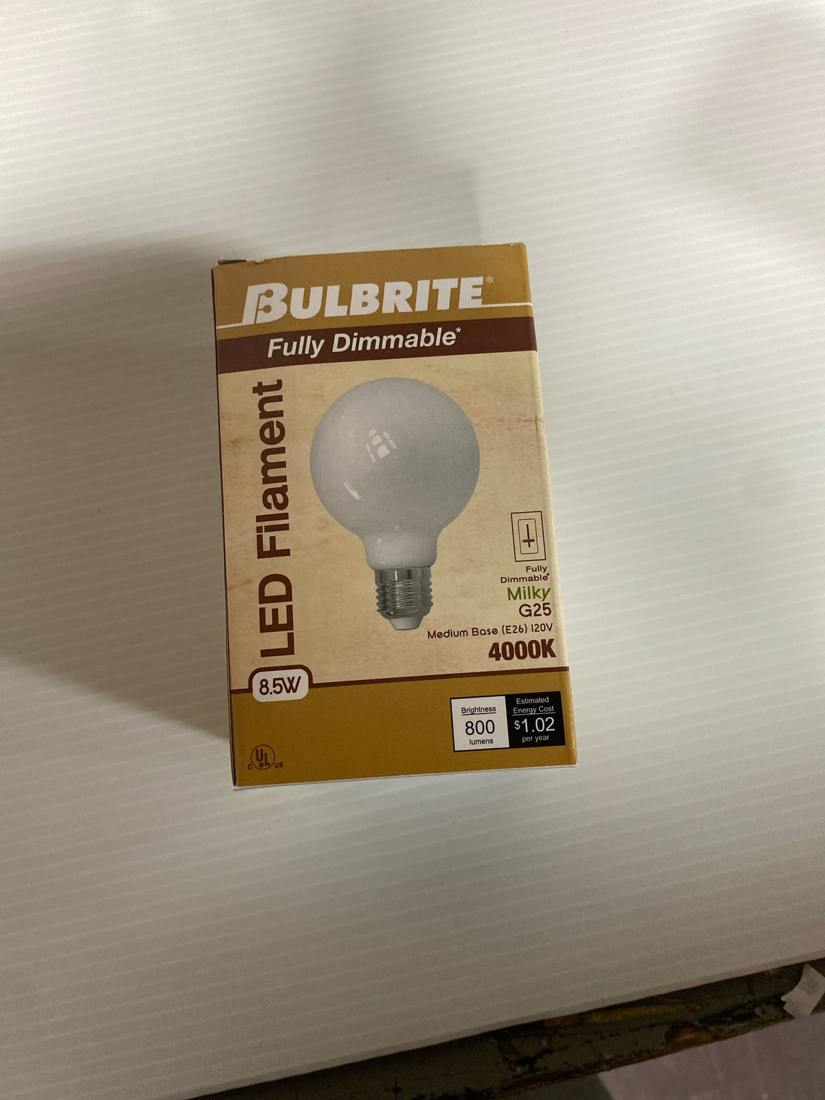 Bulbrite 776978 - LED8G25/40K/FIL/M/3 G25 Globe LED Light Bulb
