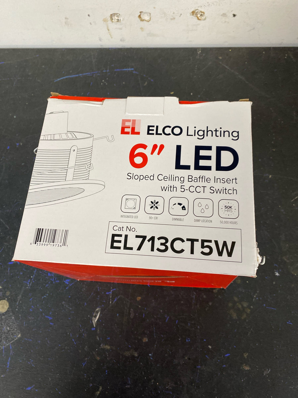 Elco EL713CT5W The Slant System 6" Integrated LED Sloped Baffle Recessed Trim - 1050 Lumens 5000 Kelvin - White