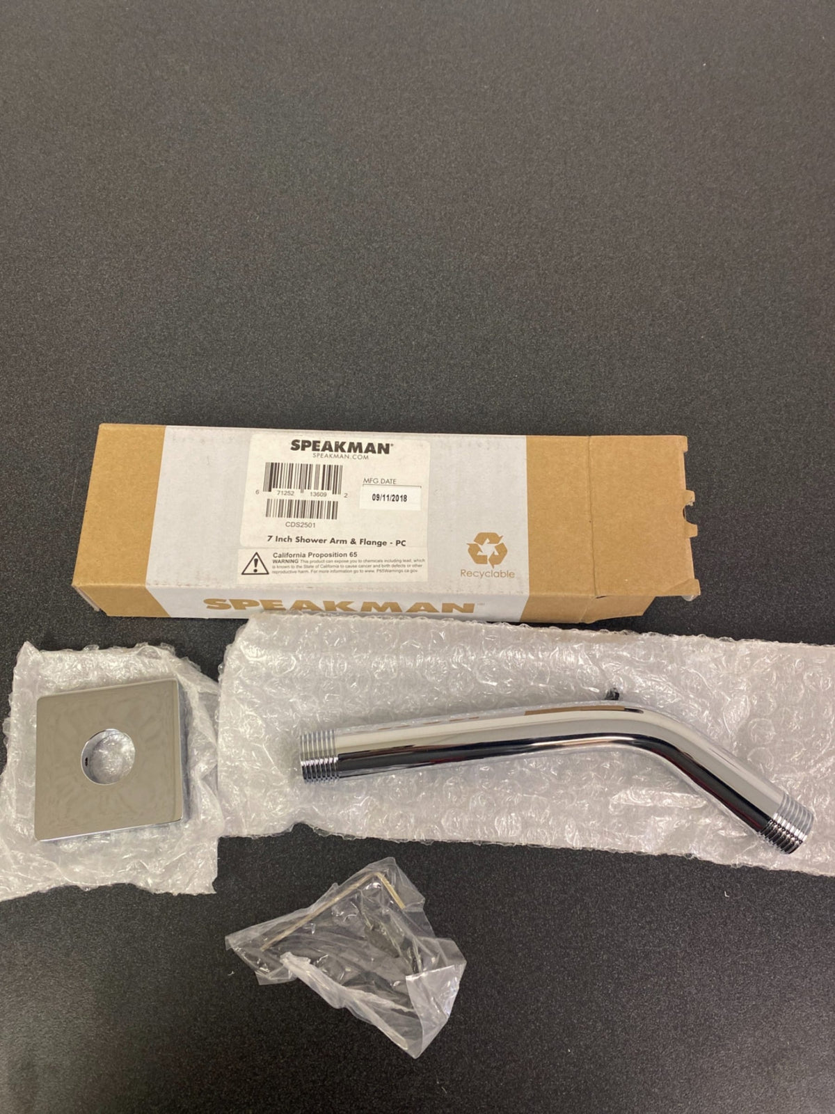Speakman Lura 7 in. Shower Arm and Flange, Polished Chrome