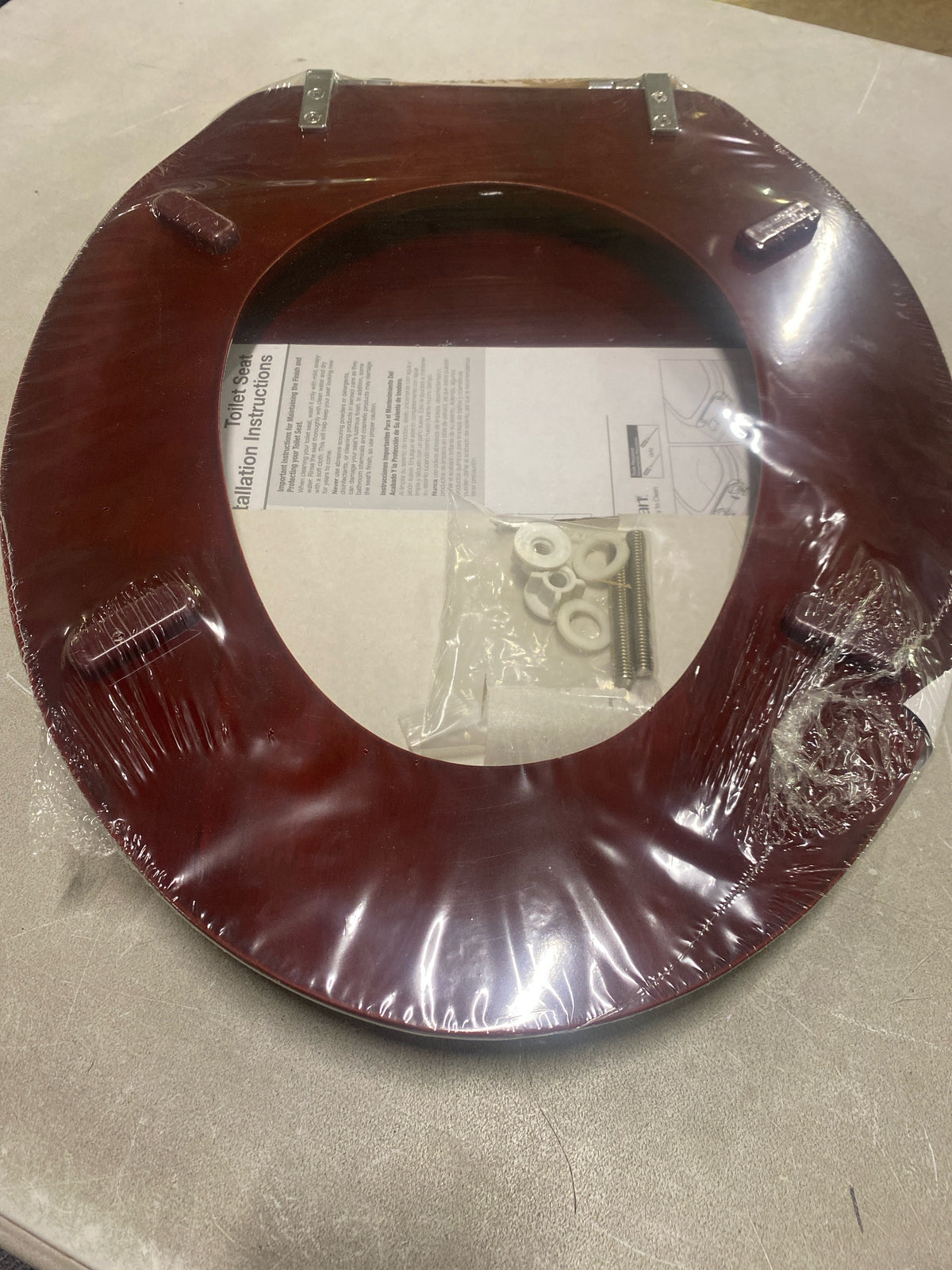 Signature Hardware 153867 Luxury Mahogany Oak Elongated Closed-Front Toilet Seat