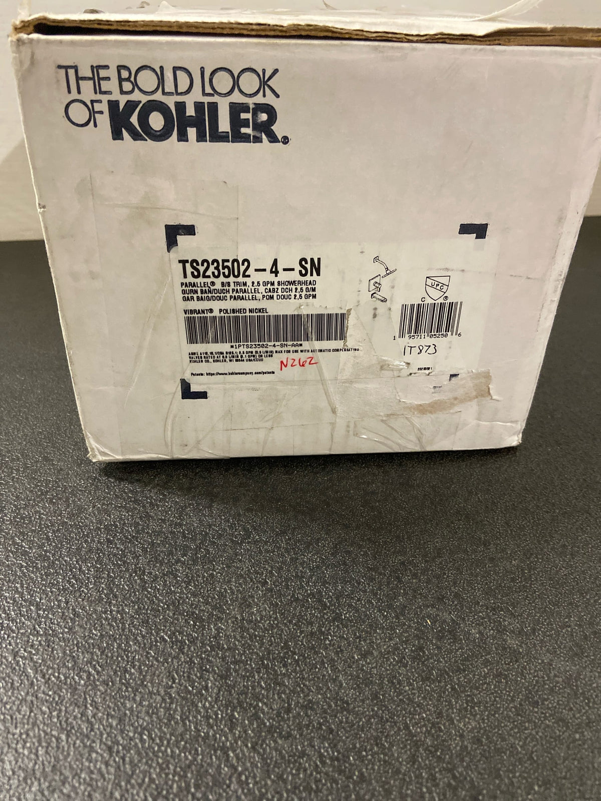 Kohler K-TS23502-4-SN Parallel Tub and Shower Trim Package with 2.5 GPM Single Function Shower Head - Vibrant Polished Nickel