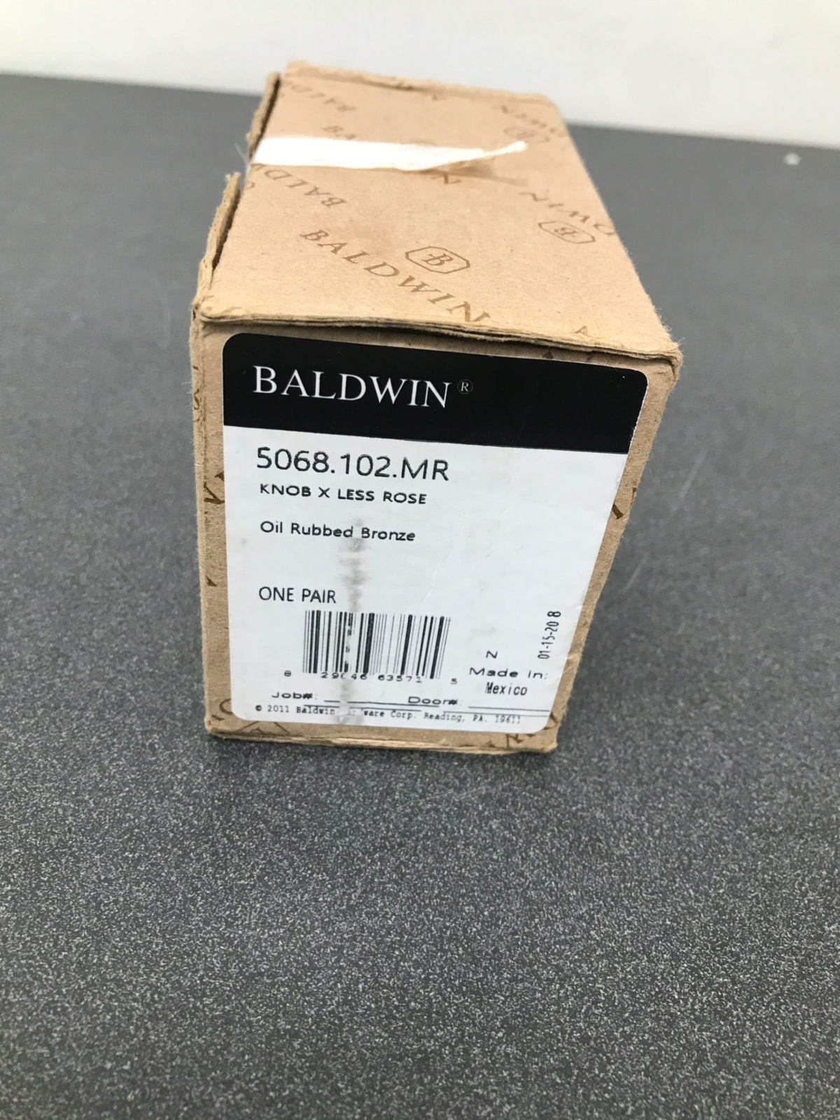 Baldwin 5068102MR Pair of Estate Knobs without Rosettes - Oil Rubbed Bronze