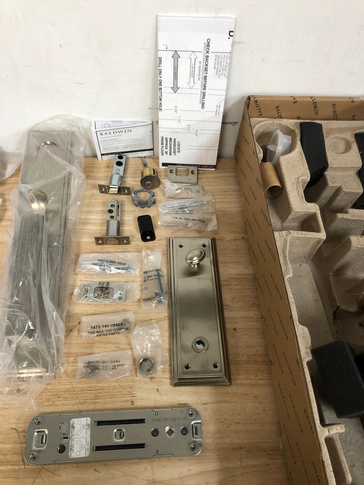 Baldwin 85342056ENTRX Tremont Full Plate Single Cylinder Keyed Entry Handleset Exterior Only with Emergency Egress from the Estate Collection - Lifetime Satin Nickel