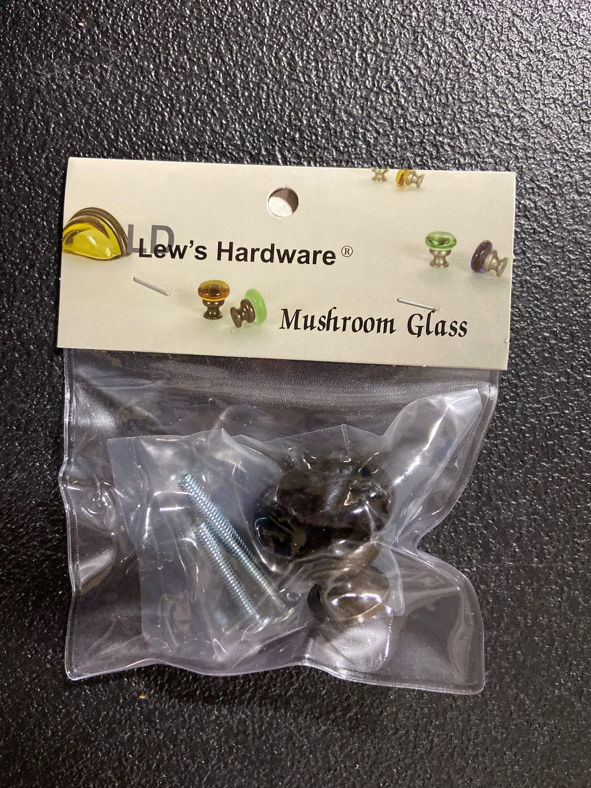 Mushroom Glass Knob Black/oil Rubbed Bronze