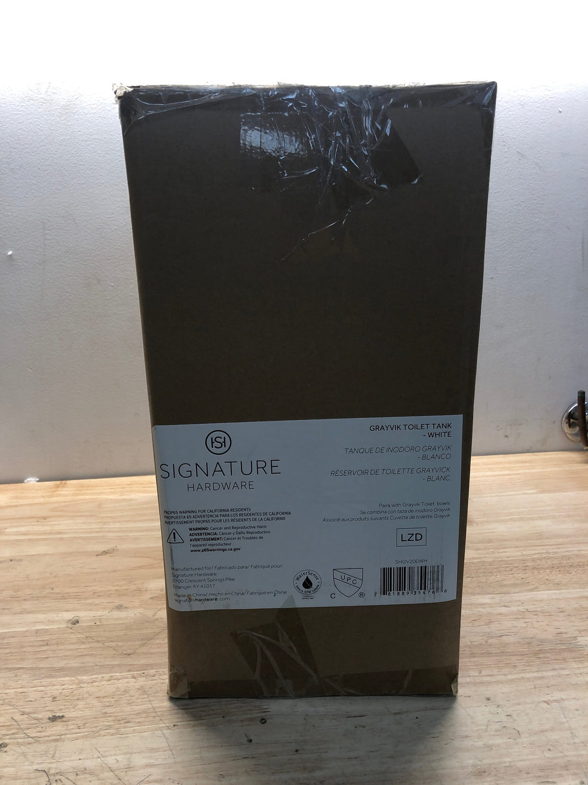 Signature Hardware SHGV200WH Grayvik 1.28 GPF Toilet Tank Only - Push Button Flush - White