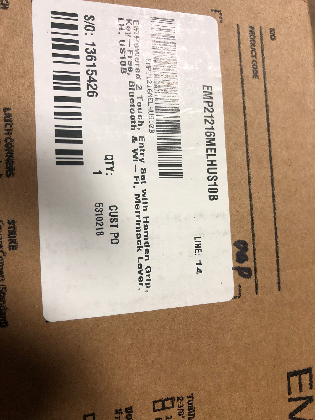 Emtek EMP21216MELHUS10B Empowered 2 Hamden Left Handed Sectional Electronic Touchpad/Fingerprint Key Free Entry Handleset with Merrimack Interior Lever and Bluetooth/WiFi - Oil Rubbed Bronze