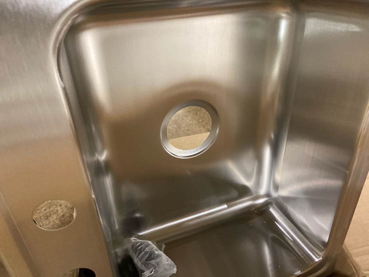 Elkay LR22192 Lustertone 22" Drop In Single Basin Stainless Steel Kitchen Sink - 2 Faucet Holes