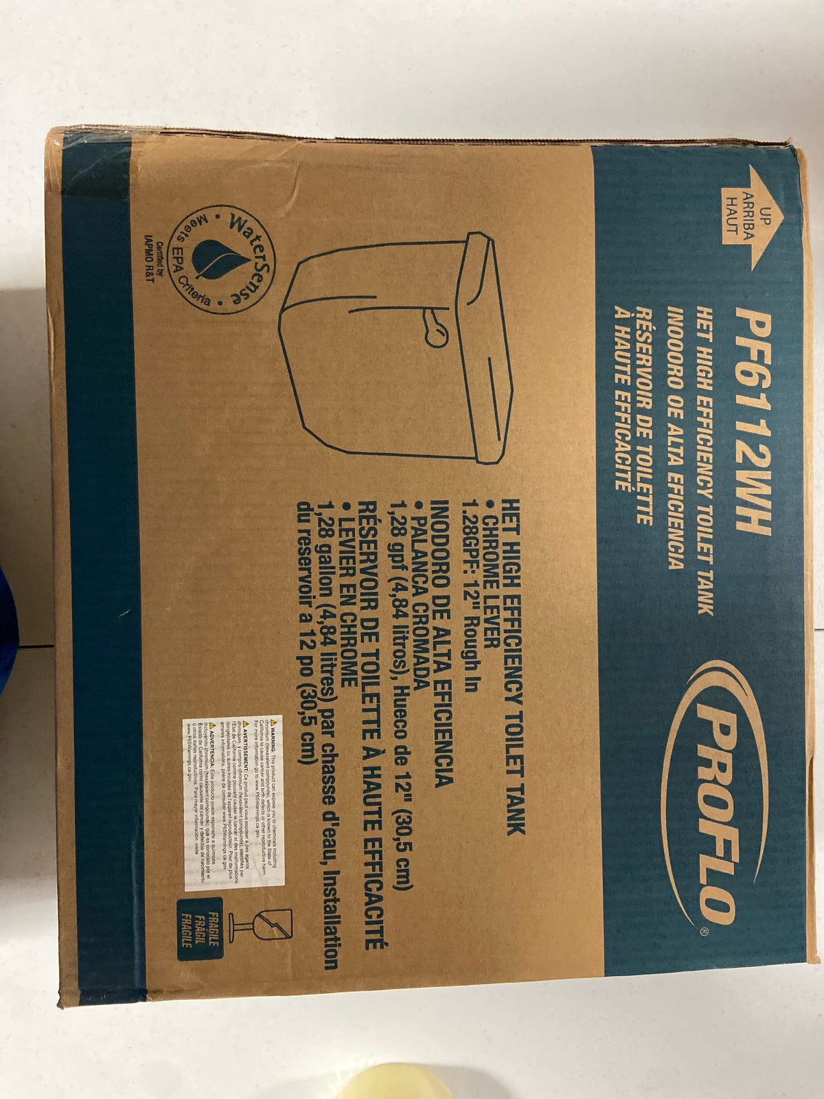 PROFLO PF6112WH Calhoun Toilet Tank Only - Less Seat - White