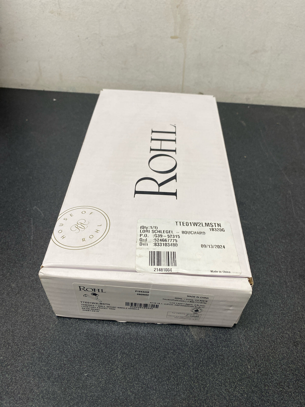 Rohl TTE01W2LM Tenerife 1.2 GPM Wall Mounted Widespread Bathroom Faucet - Satin Nickel