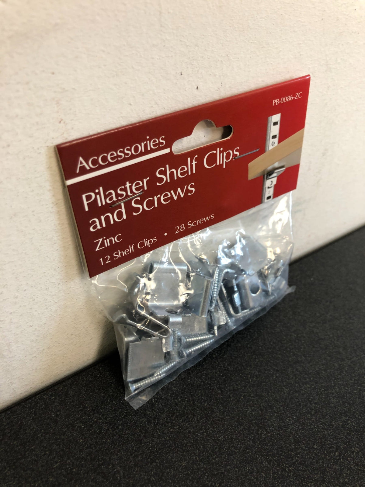 Knape & Vogt John Sterling PB-0086-ZC Zinc Pilaster Clip and Screws