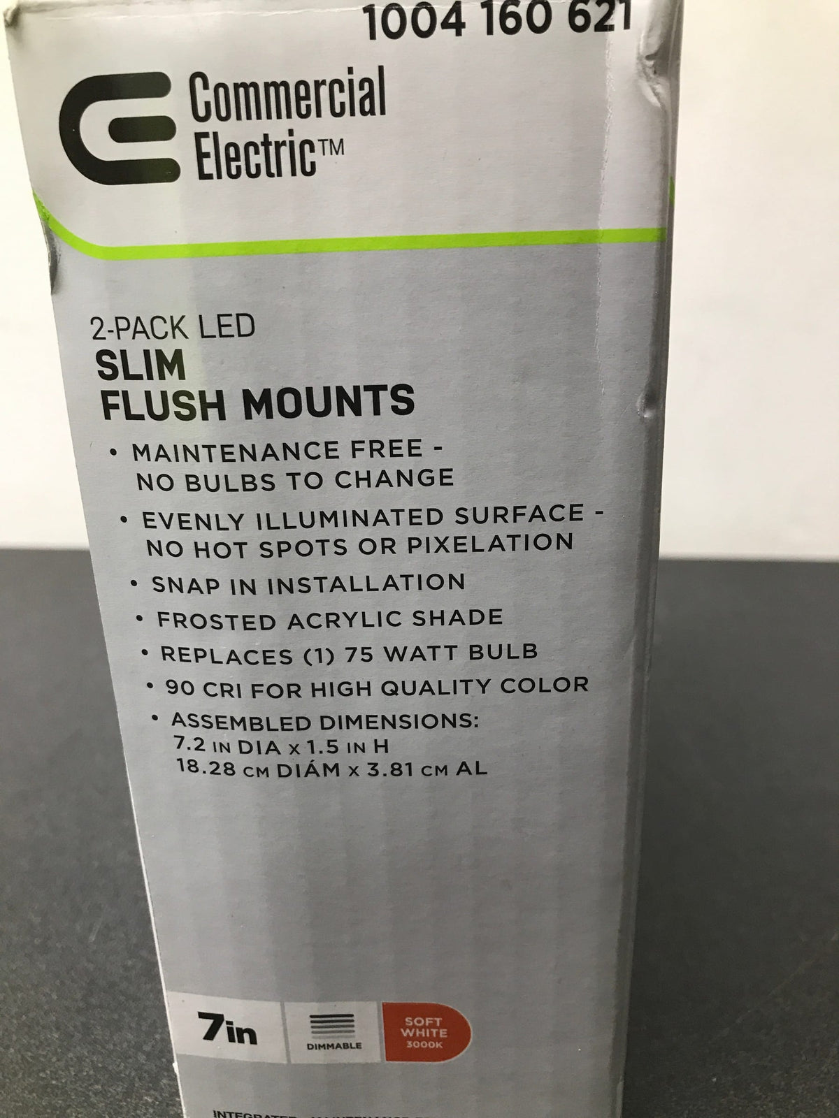Commercial electric JVJ3011L-8/BN 7 in. Brushed Nickel LED Flush Mount (2-Pack)