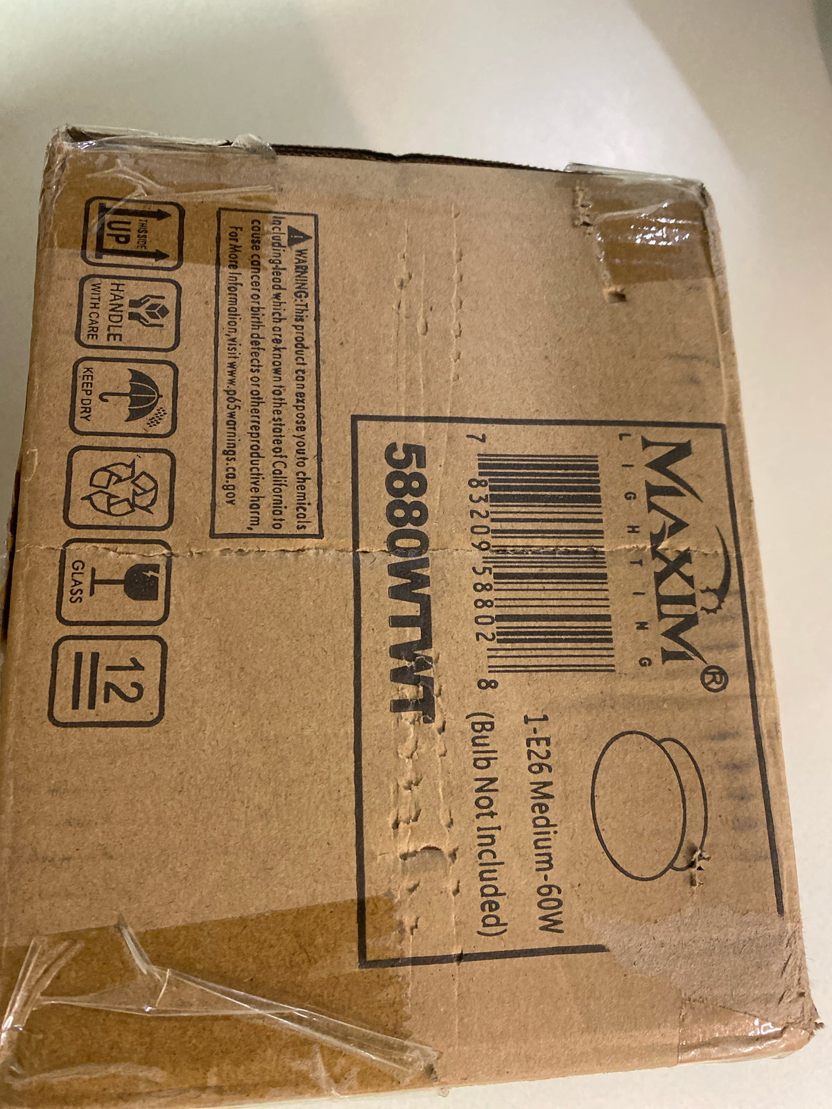 Maxim 5880WTWT Essentials 7" Wide 1 Light Ceiling Light - White / White Glass