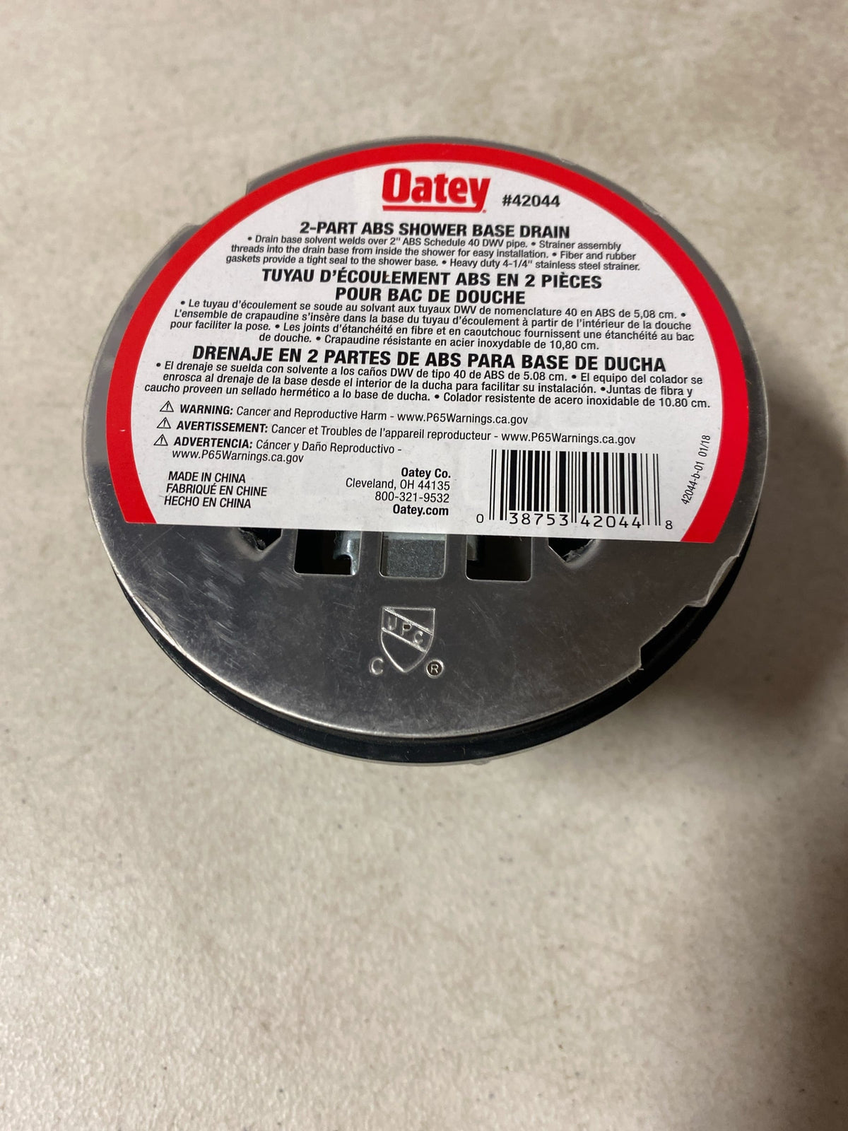 Oatey 2 in. 2-Part ABS Solvent Weld Shower Drain with Stainless Steel Strainer