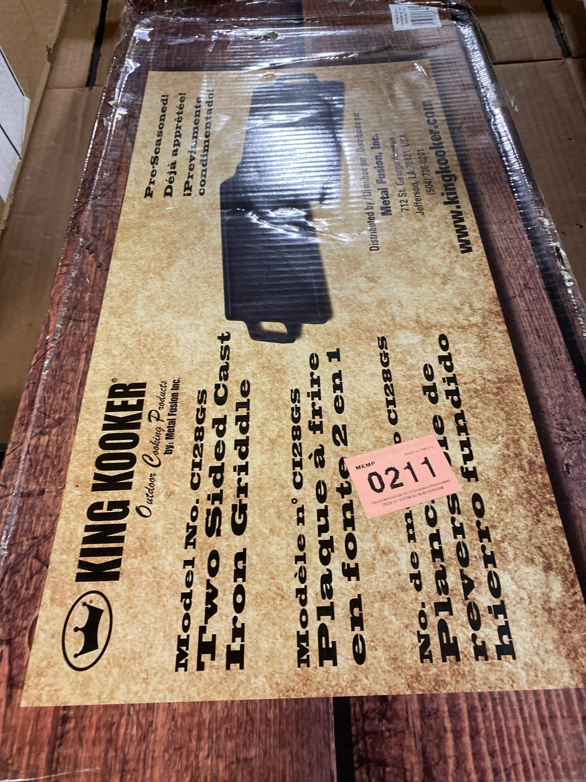King Kooker 14x28 Cast Iron Two - Sided Griddle