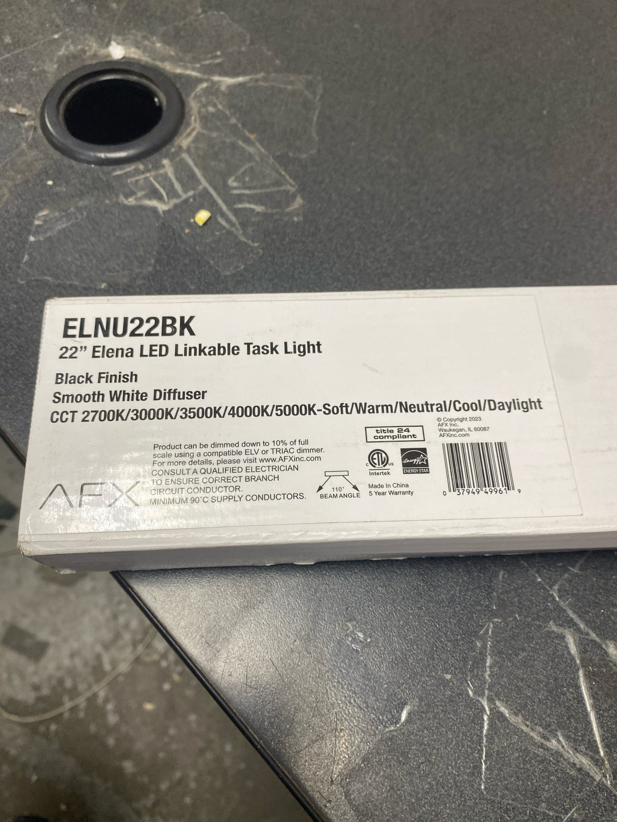 Afx ELNU22BK Elena 2.75 in. Hardwired Black Integrated LED Under Cabinet Light
