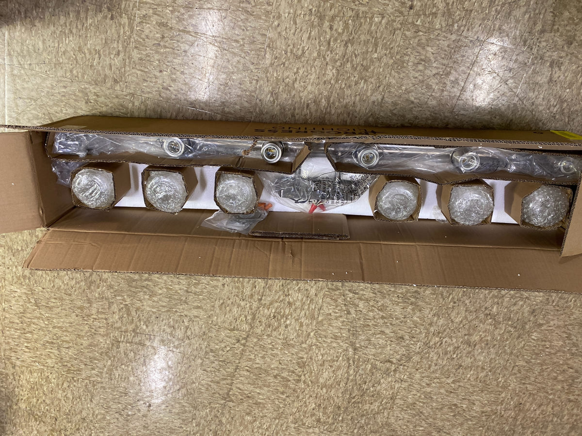 Progress Lighting P300372-009 Adley 6 Light 49" Wide Bathroom Vanity Light with Clear Glass Shades - Brushed Nickel