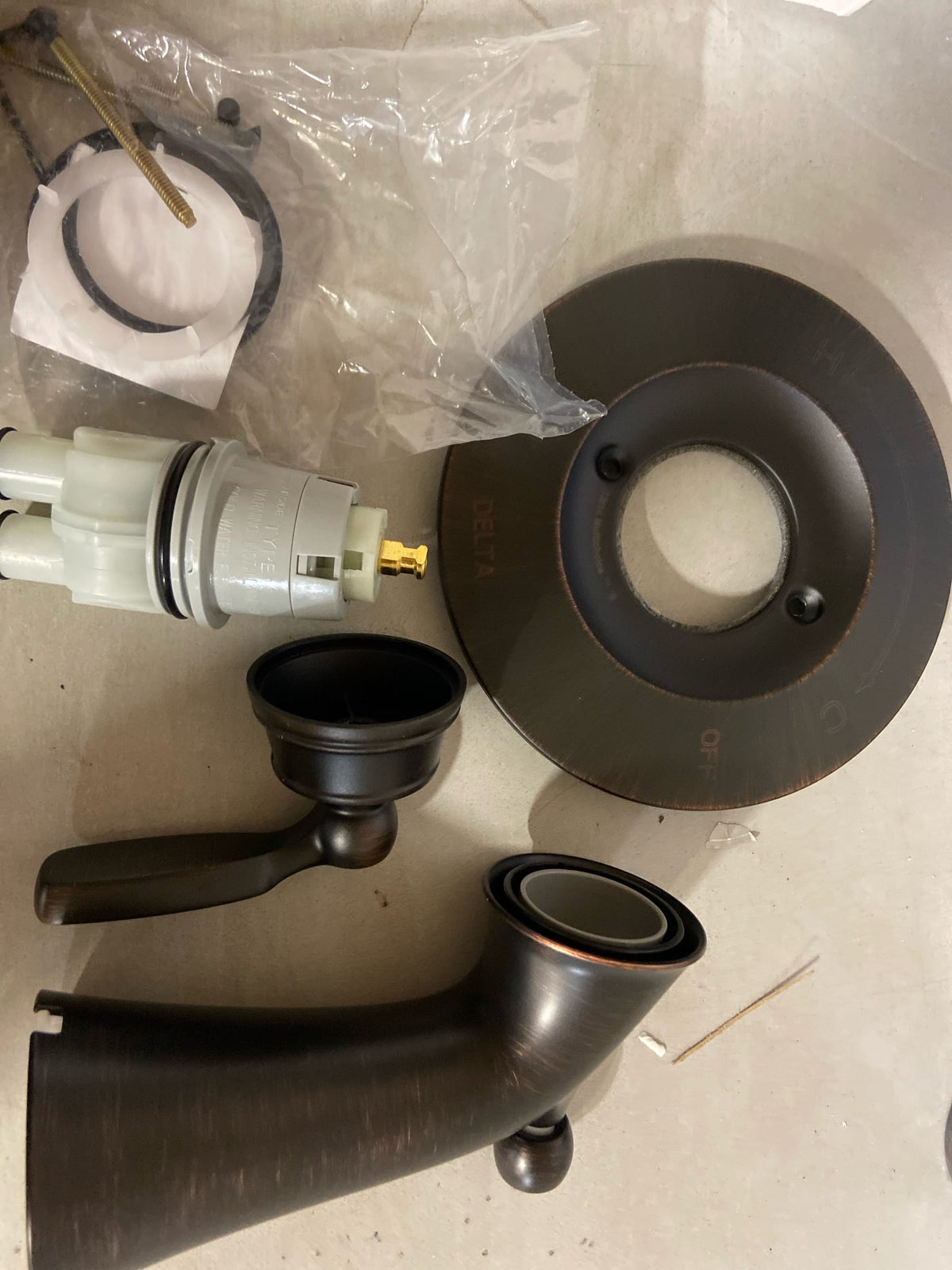 Delta T14432-RB Woodhurst Tub and Shower Trim Package with 1.75 GPM Single Function Shower Head - Venetian Bronze