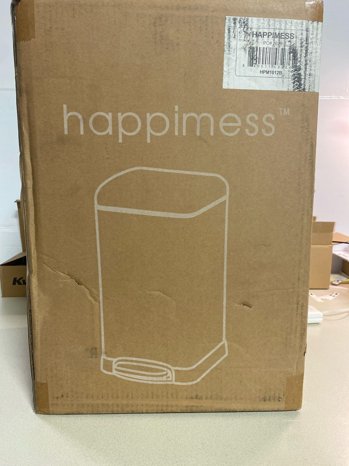 happimess HPM1012B Betty 12.1 Liter Iron Free Standing Trash Can - Black