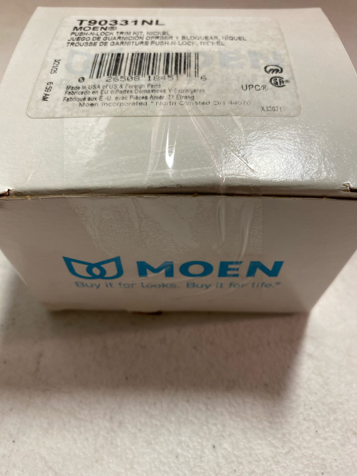 Moen T90331NL 1-1/2" Threaded Tub Drain Kit with Push-N-Lock Drain Assembly - Nickel