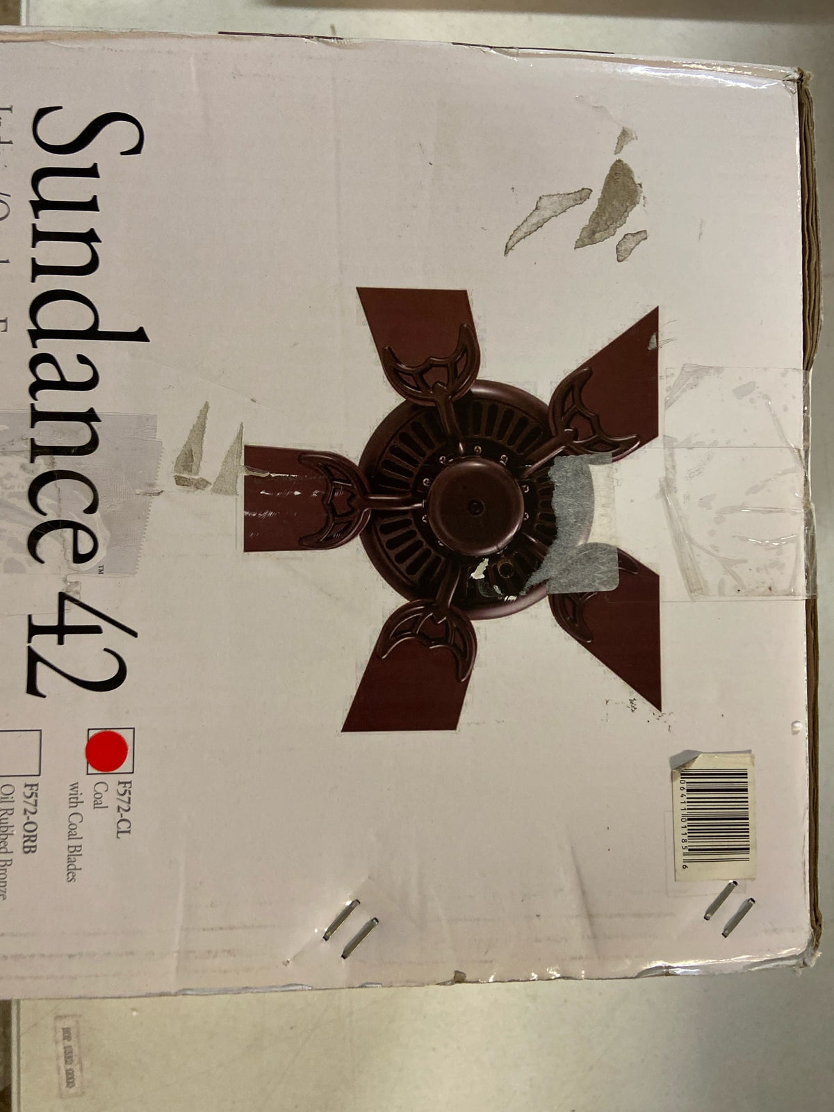MINKA-AIRE F572-CL Sundance 42" 5-Blade Ceiling Fan in Coal Finish with Coal Blades