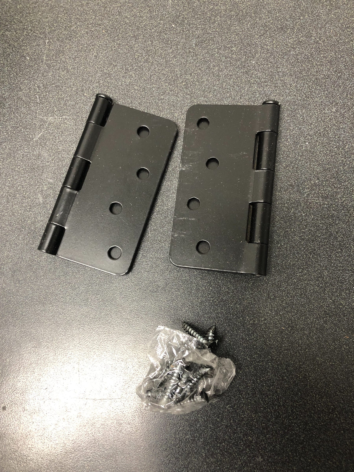 Deltana S44R41B 4 x 4 Plain Bearing 1/4" Radius Corner Full Mortise Hinge - Pair - Flat Black