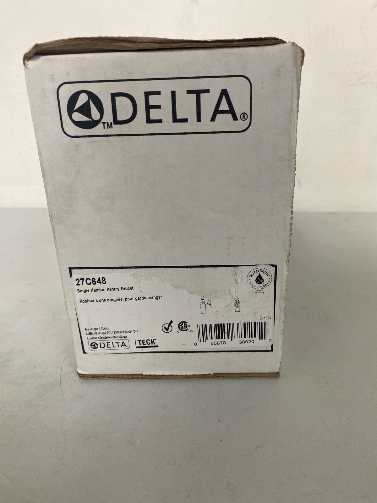Delta 27C648 Commercial Single Handle Single Hole Kitchen Faucet with Metal Lever Handle - Chrome