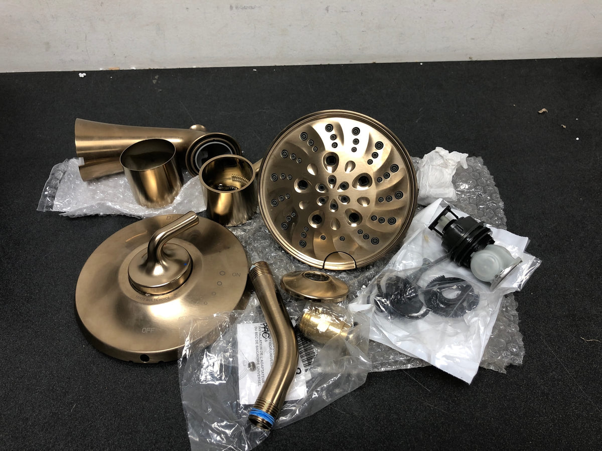 Delta T17433-CZ Kayra Monitor 17 Series Dual Function Pressure Balanced Valve Tub and Shower with Integrated Volume Control - Less Rough-In Valve - Champagne Bronze